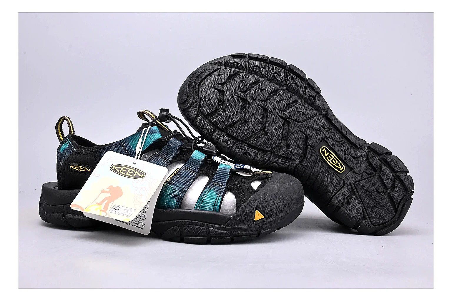 KEEN Zerraport Black Teal Sandal Sheetbase record image with black teal zerraport outdoor sandal with mixed upper and sandal shape thumbnail 5