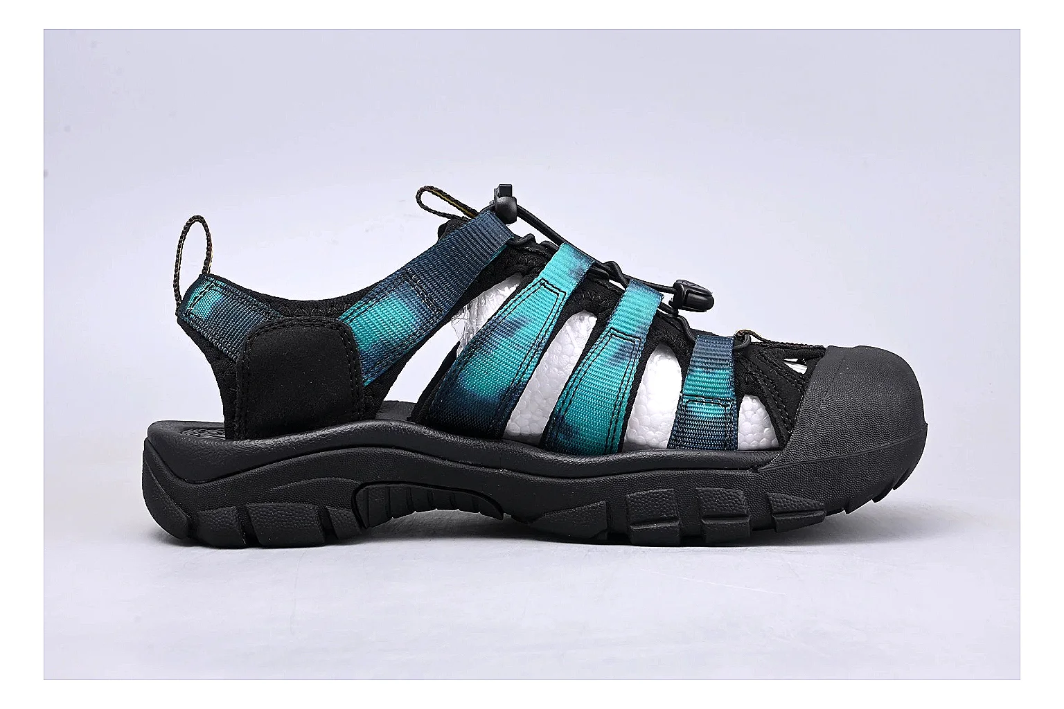 KEEN Zerraport Black Teal Sandal Sheetbase record image with black teal zerraport outdoor sandal with mixed upper and sandal shape thumbnail 6