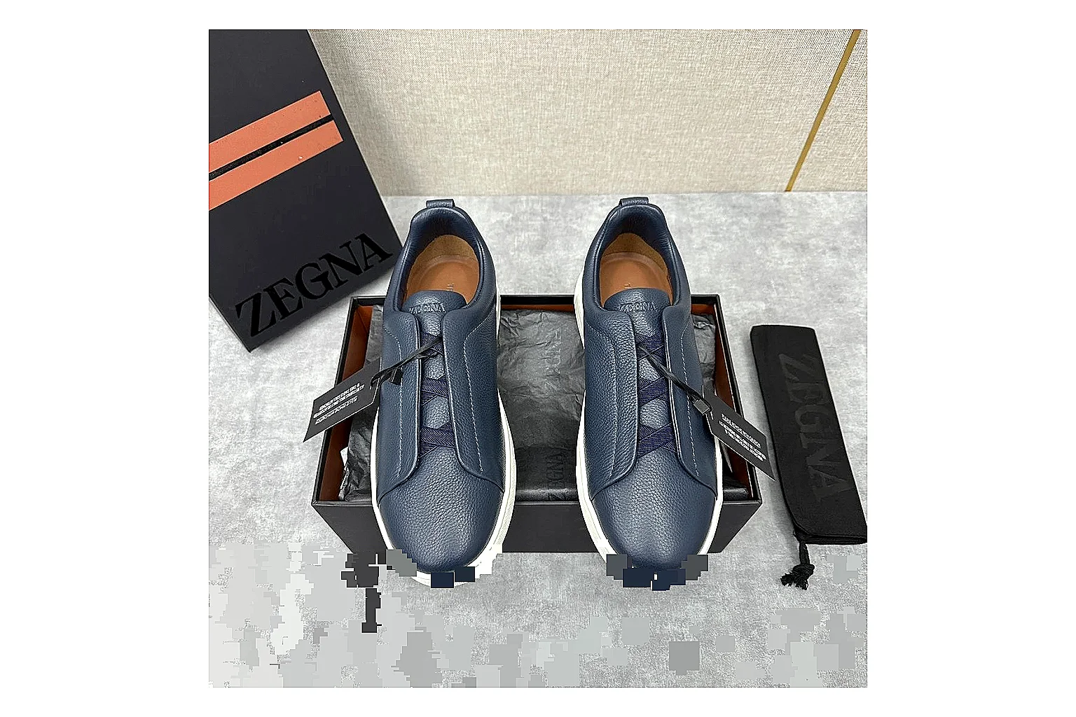 kakosheetbase.com Navy White Leather Loafer Loafer spreadsheet record six-photo gallery thumbnail 2