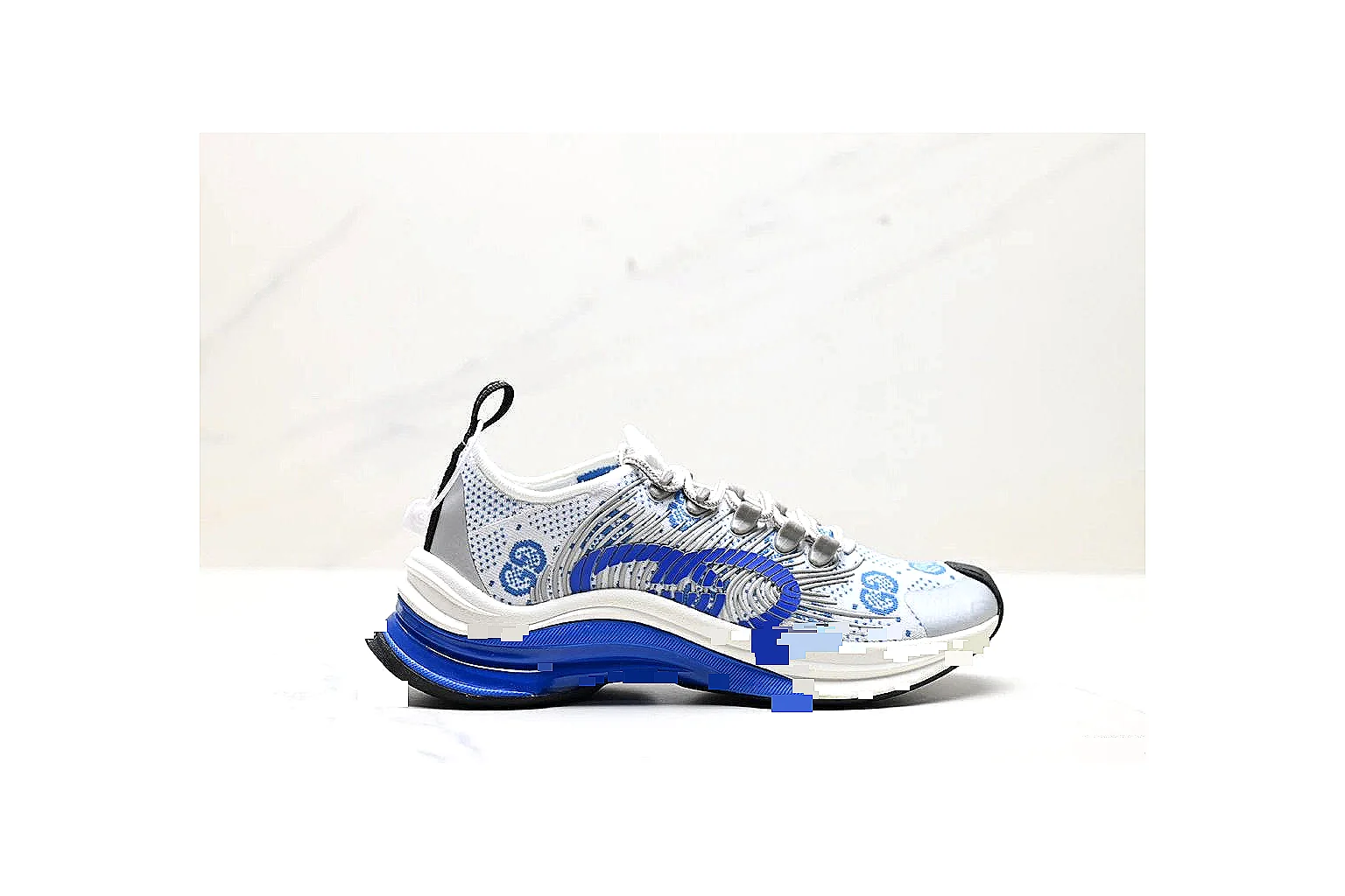 kakosheetbase.com White Blue Low Top Runner Low Top spreadsheet record six-photo gallery thumbnail 2