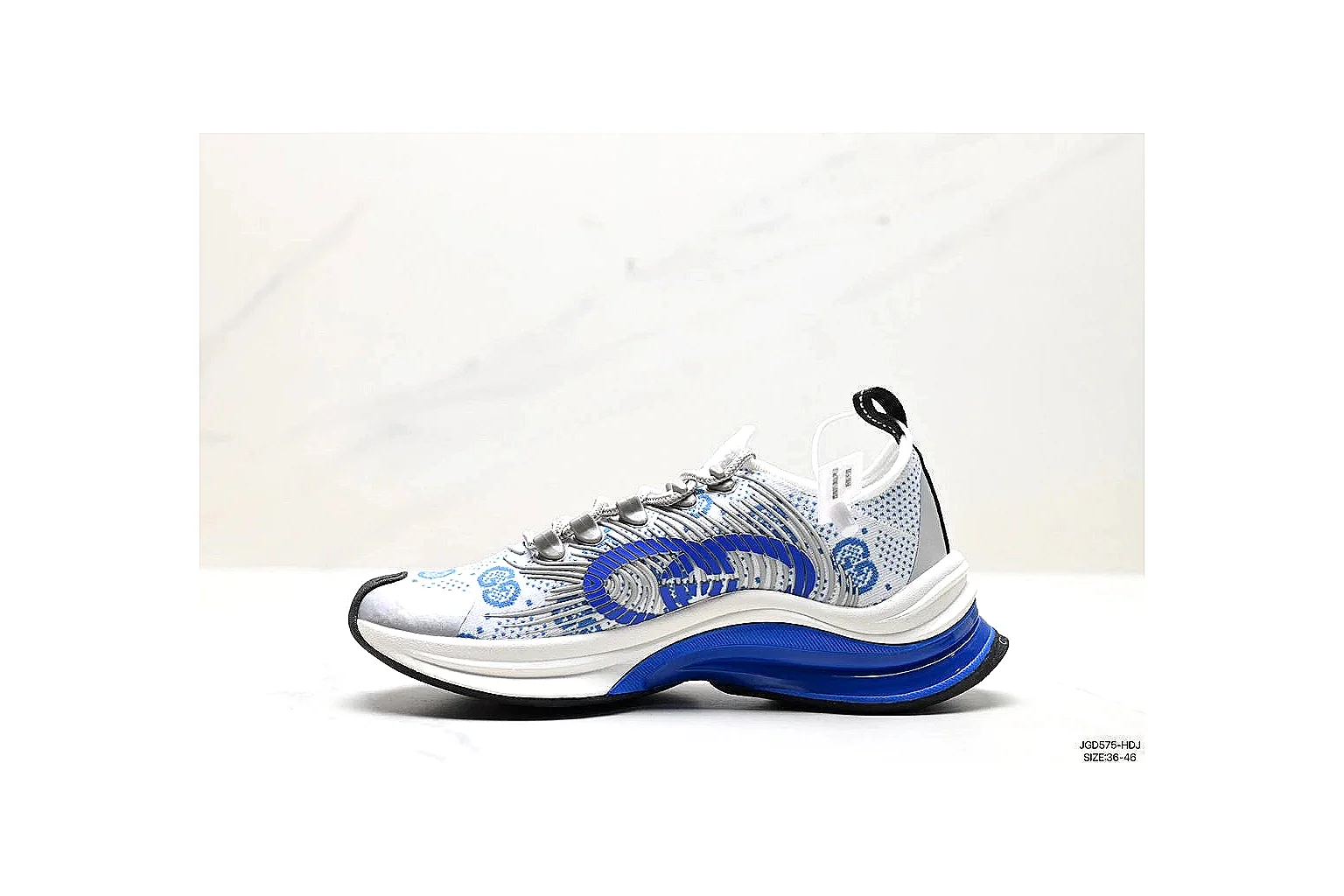 kakosheetbase.com White Blue Low Top Runner Low Top spreadsheet record six-photo gallery thumbnail 3