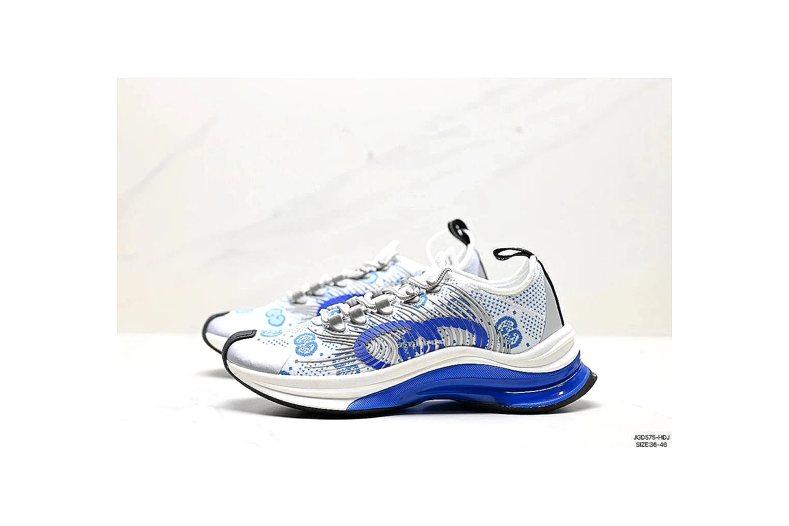 kakosheetbase.com White Blue Low Top Runner Low Top spreadsheet record six-photo gallery thumbnail 4