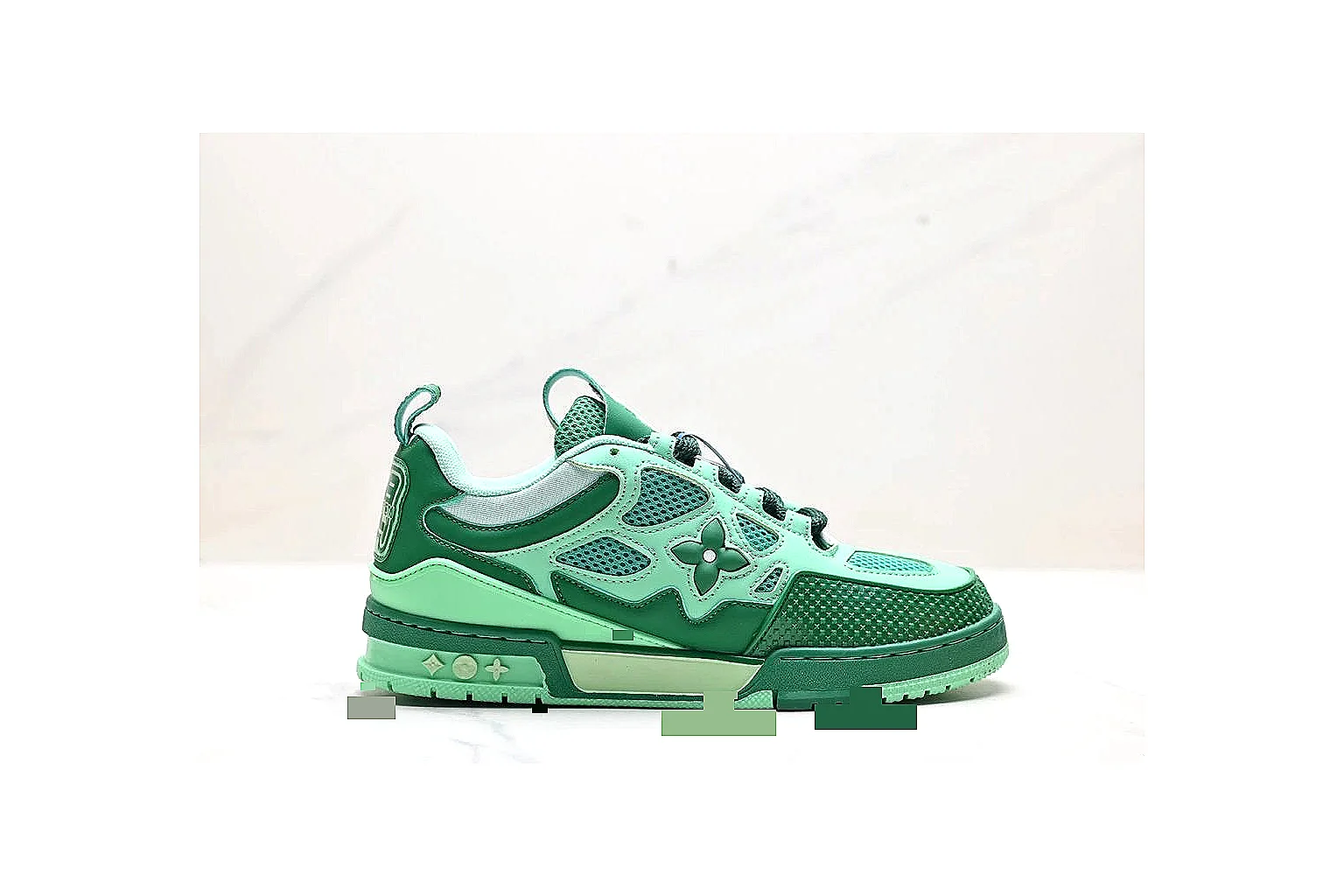 kakosheetbase.com White Green Low Top Runner Low Top spreadsheet record six-photo gallery thumbnail 2