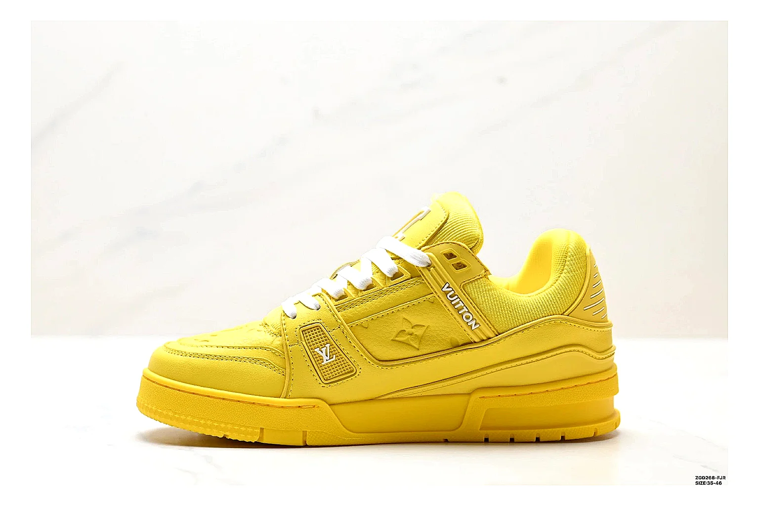 kakosheetbase.com White Yellow Low Top Runner Low Top spreadsheet record six-photo gallery thumbnail 3