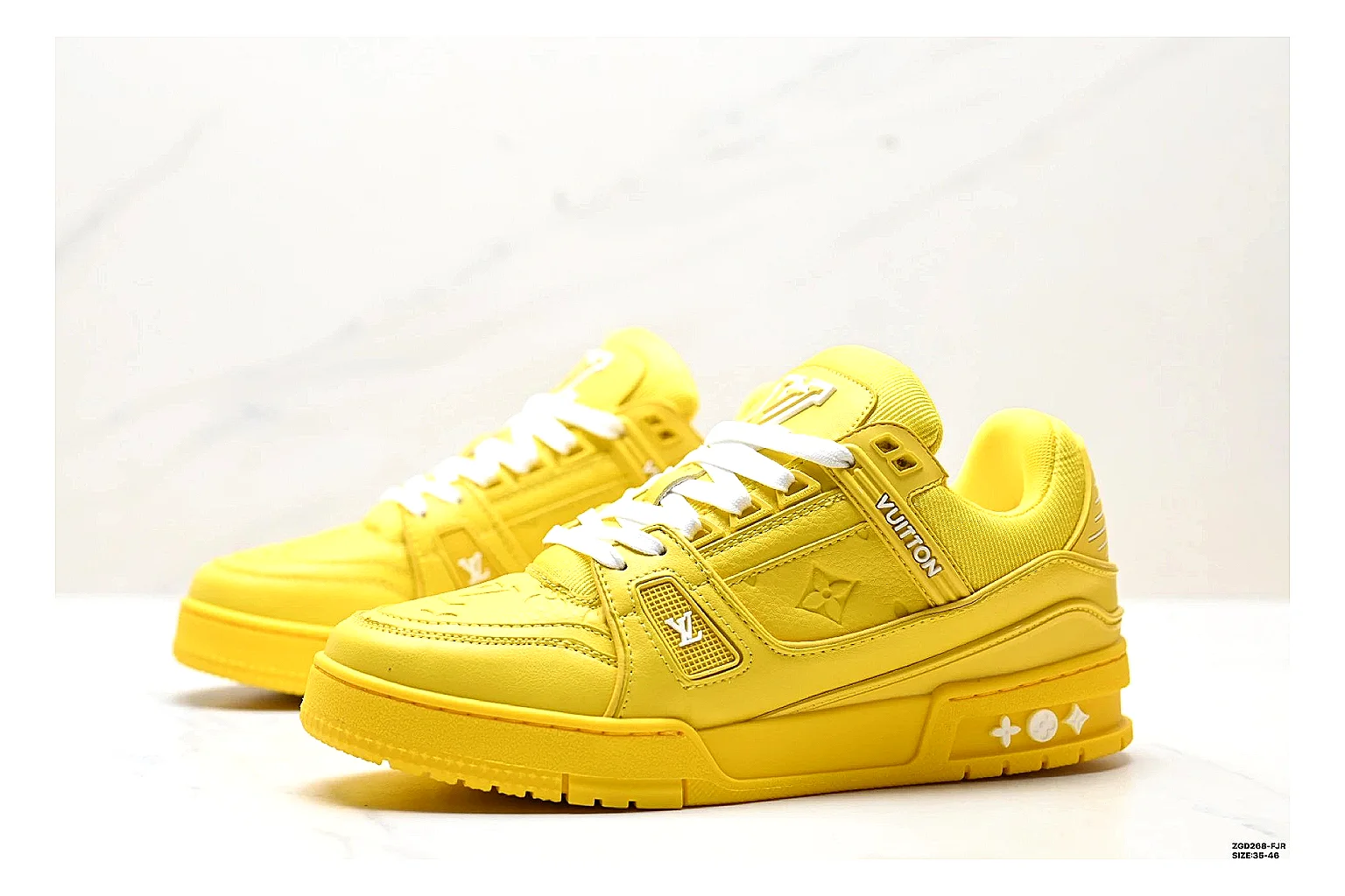 kakosheetbase.com White Yellow Low Top Runner Low Top spreadsheet record six-photo gallery thumbnail 4
