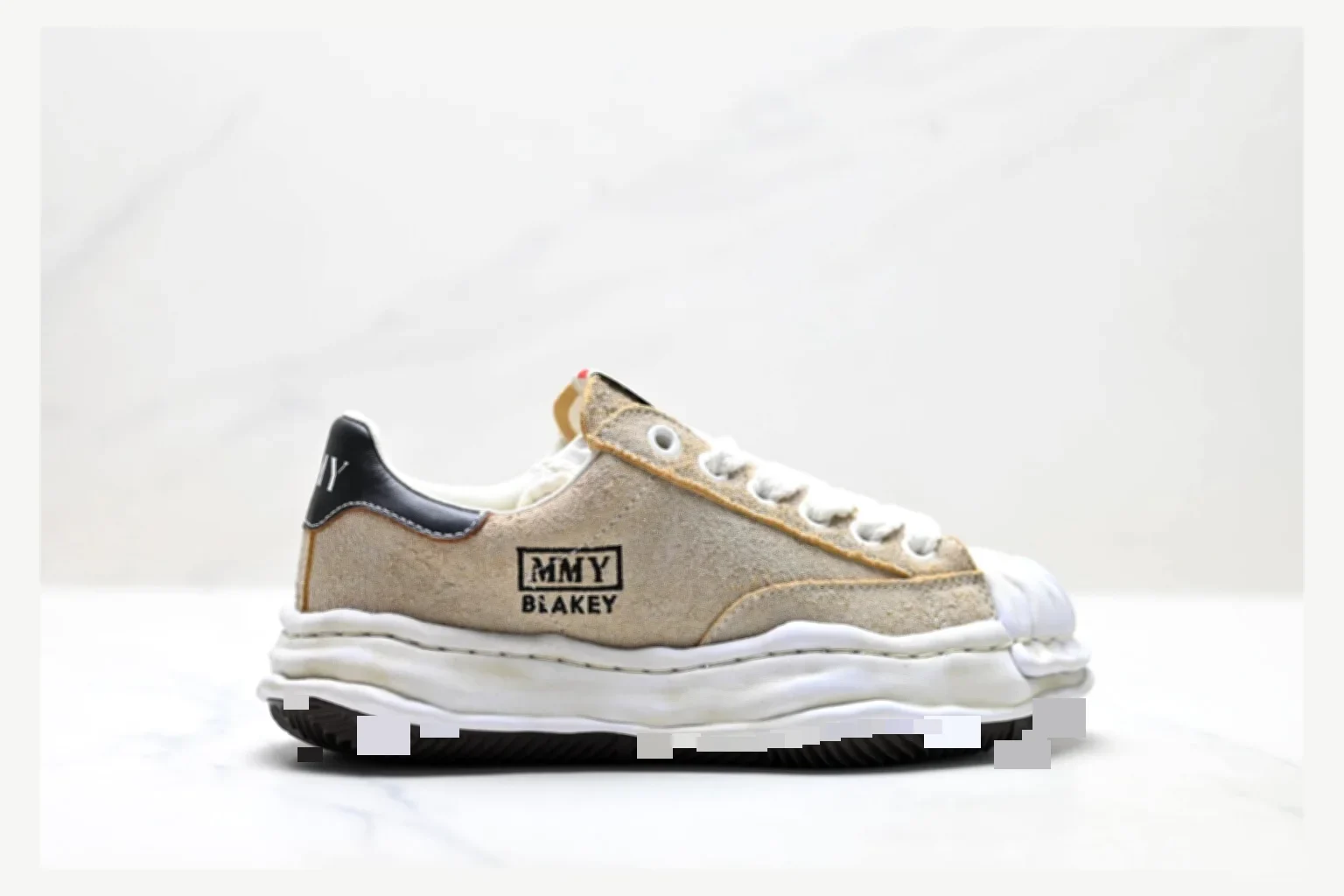 Maison Mihara Yasuhiro Blakey White Black Low Top spreadsheet record image SKU 1182167448