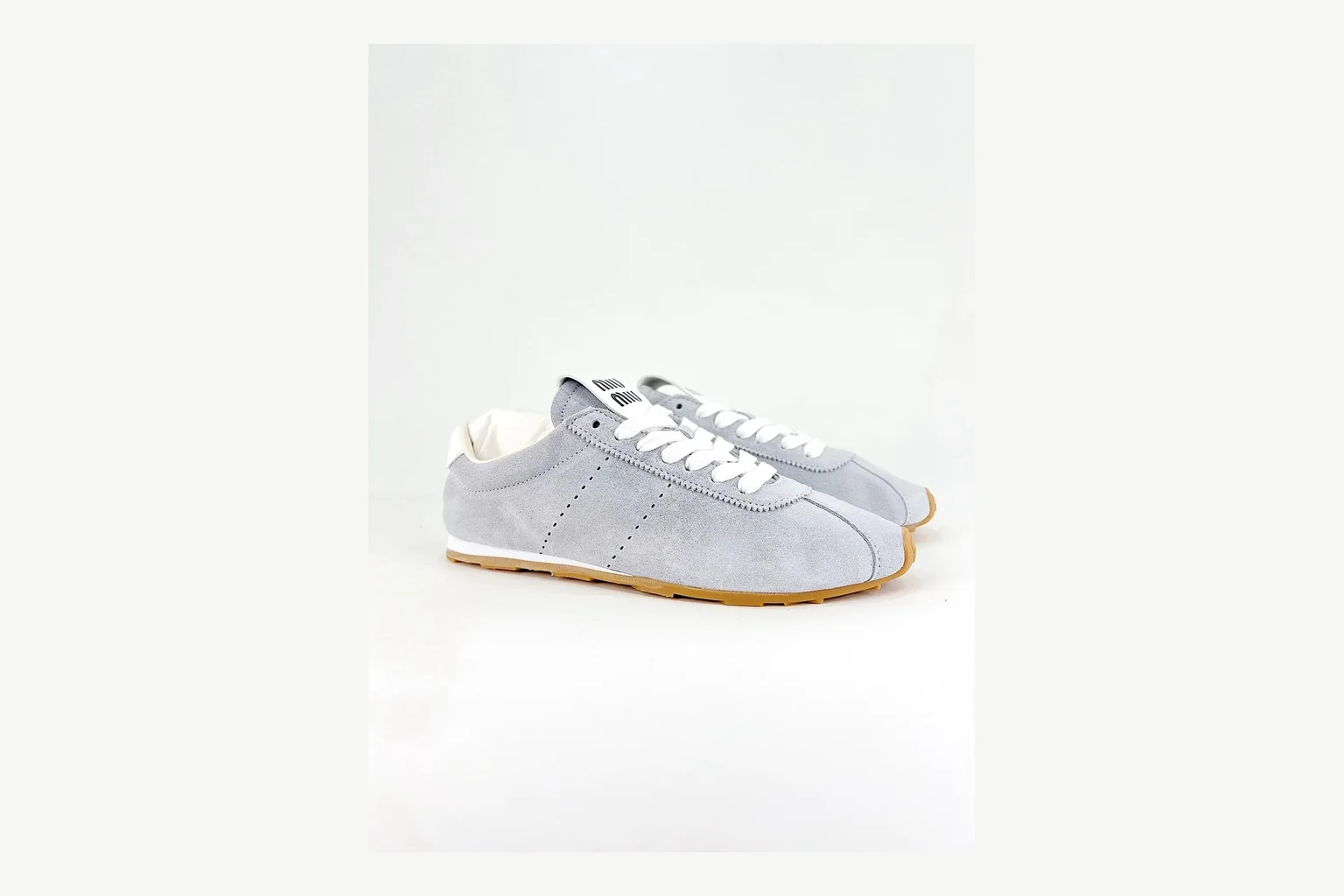 Miu Miu Grey Low Sneaker Sheetbase record image with grey fashion low-top with mixed-material upper and low-profile shape thumbnail 2