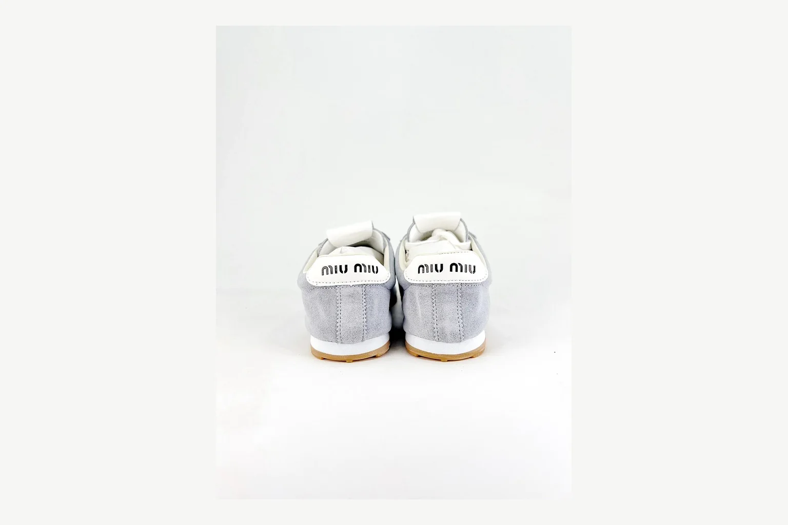 Miu Miu Grey Low Sneaker Sheetbase record image with grey fashion low-top with mixed-material upper and low-profile shape thumbnail 3