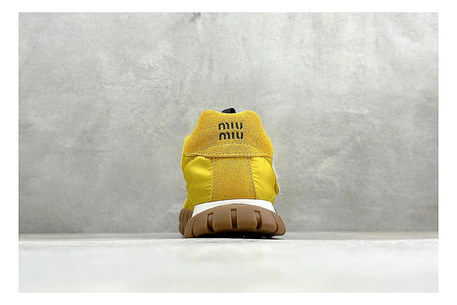 Miu Miu Tyre Yellow Mary Jane spreadsheet record photo showing yellow Mary Jane upper, strap closure, rugged Tyre outsole, and playful low-profile shape thumbnail 3