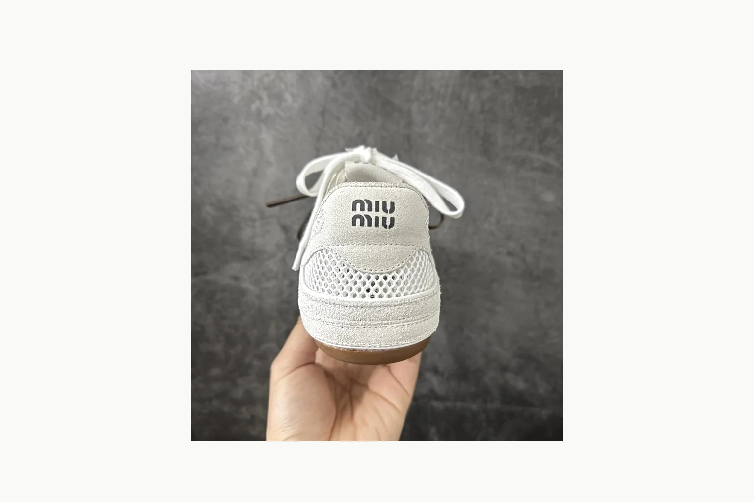 Miu Miu White Bow Sneaker Sheetbase record image with white bow-detail low-top with mixed-material upper and low-profile shape thumbnail 3