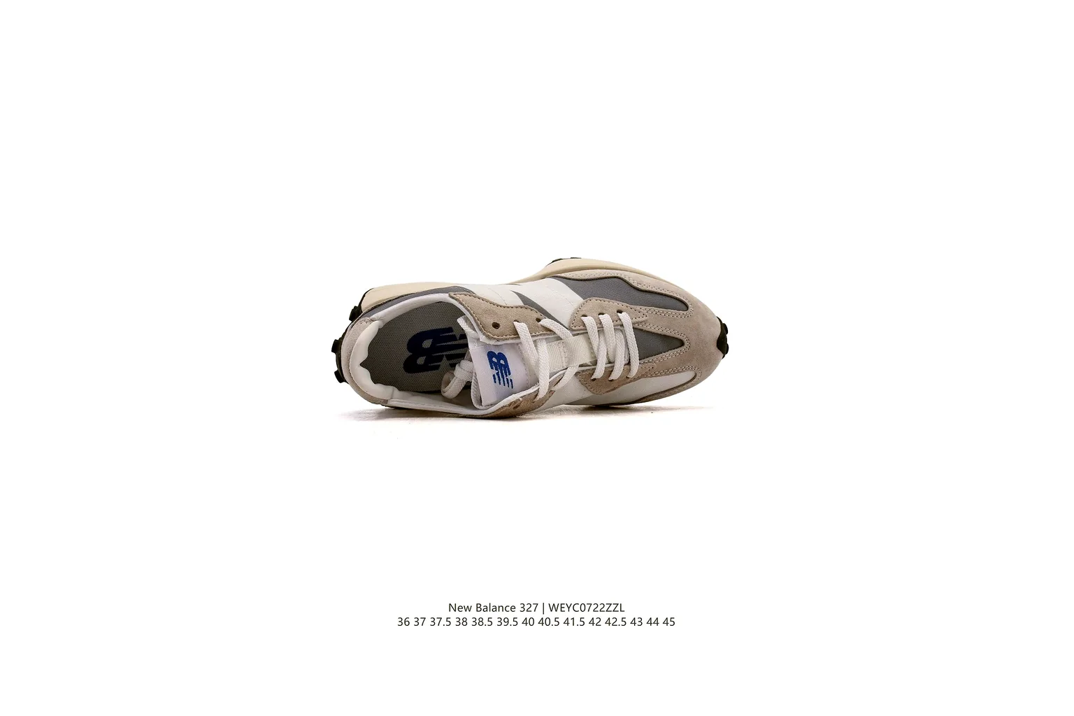New Balance 327 Grey Cream classic runner six photo view thumbnail 2