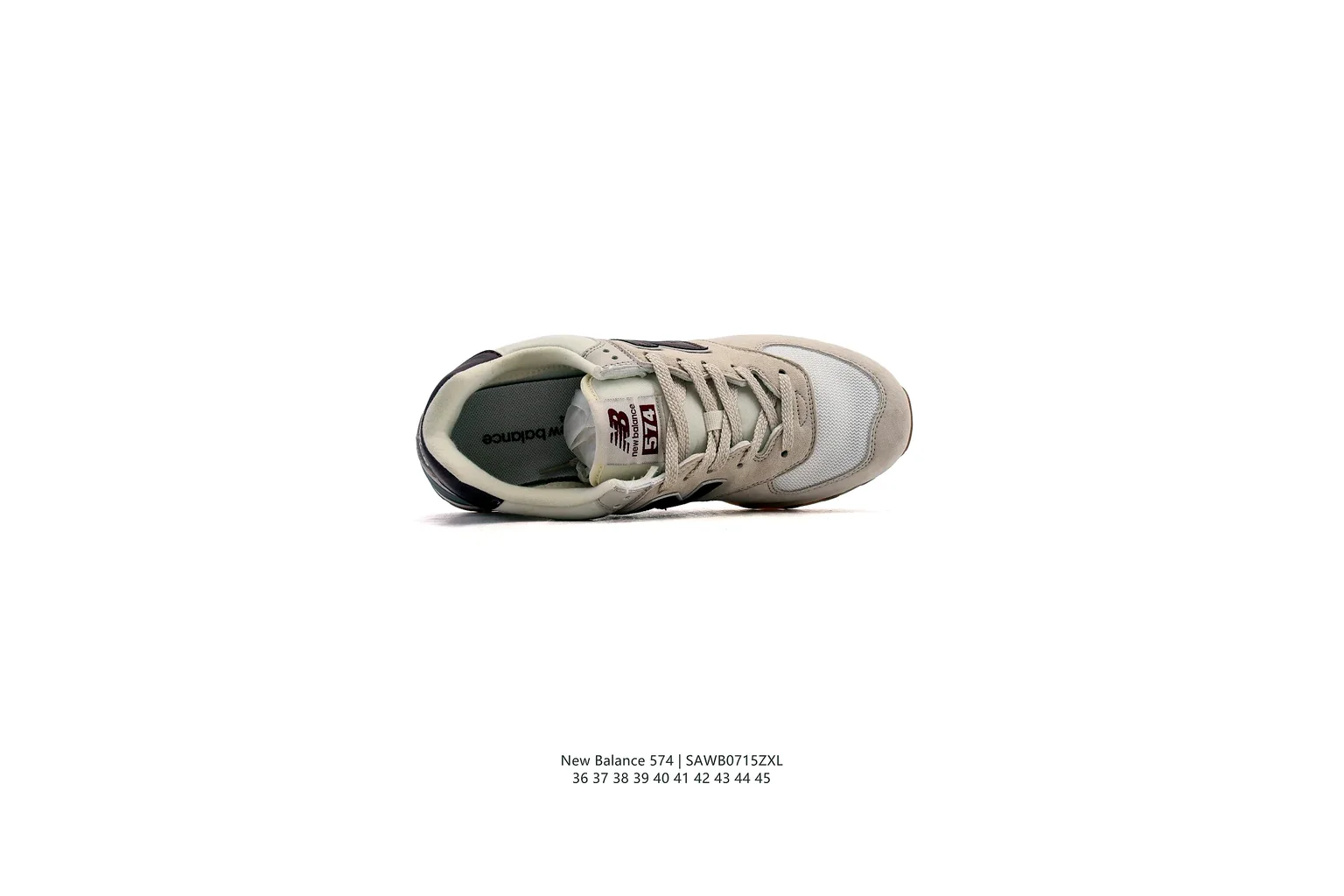 New Balance 574 Cream Grey classic runner six photo view thumbnail 2