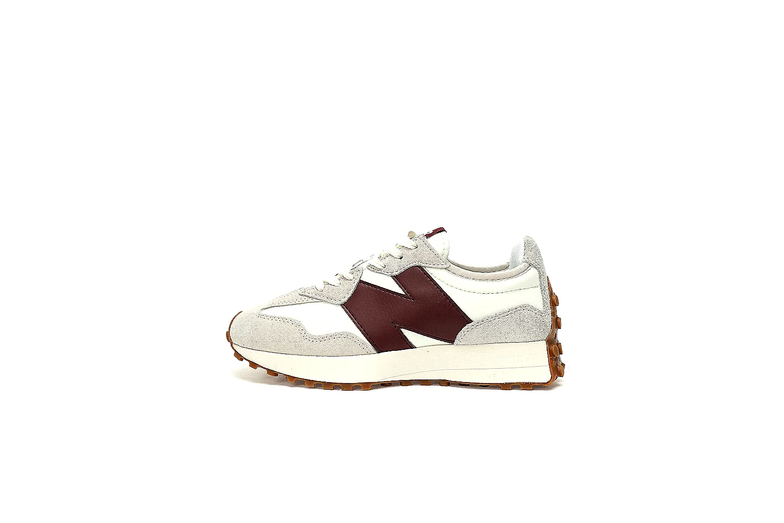 Kako Sheetbase record image for New Balance Cream Burgundy Gum Runner Sneaker