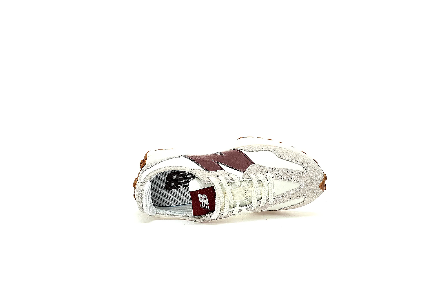 Kako Sheetbase record image for New Balance Cream Burgundy Gum Runner Sneaker thumbnail 3