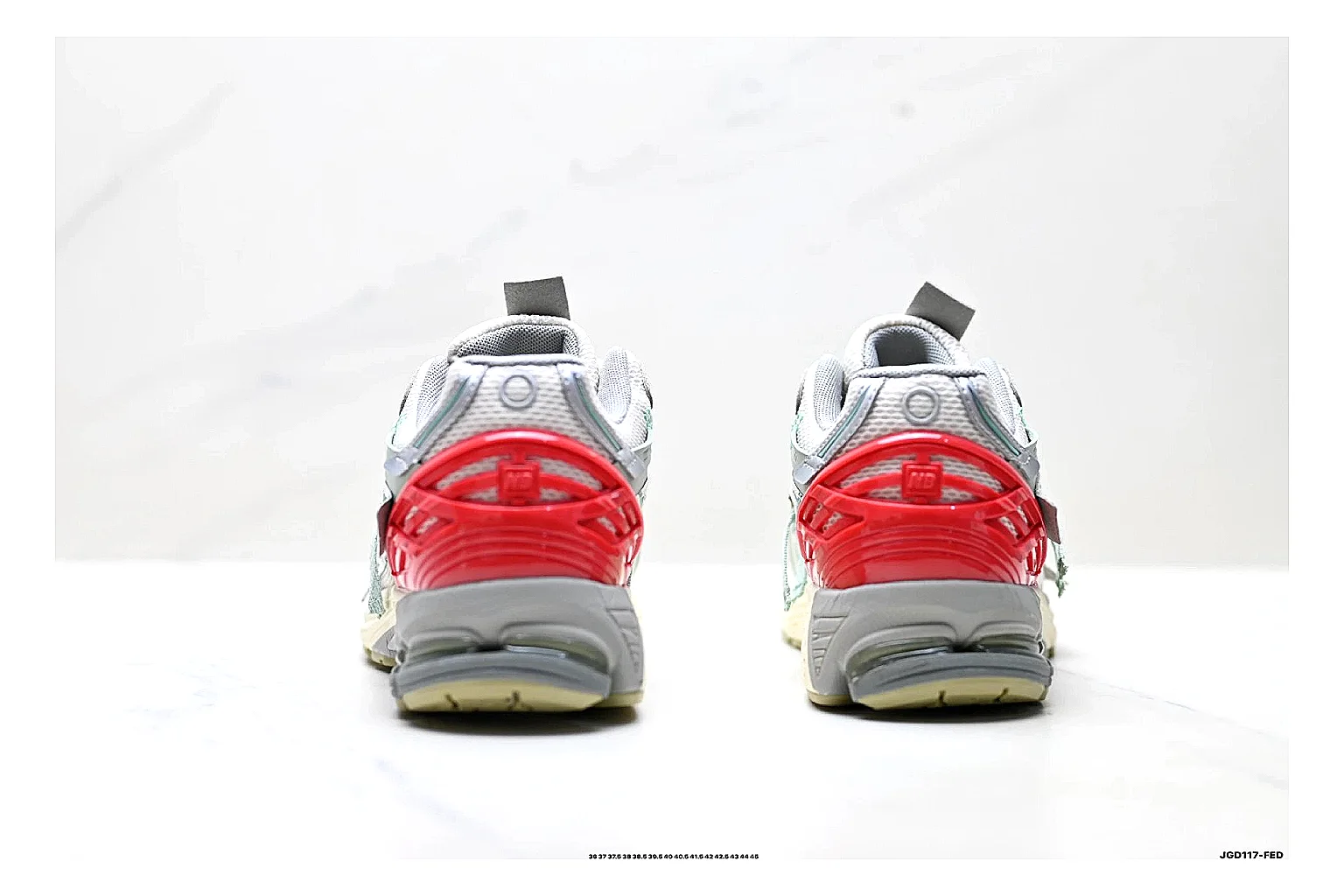 New Balance M1906 Silver Red Sneakers spreadsheet record image with silver red retro runner sneakers with mesh-leather texture, side-profile shape, upper panel lines, and outsole detail thumbnail 3