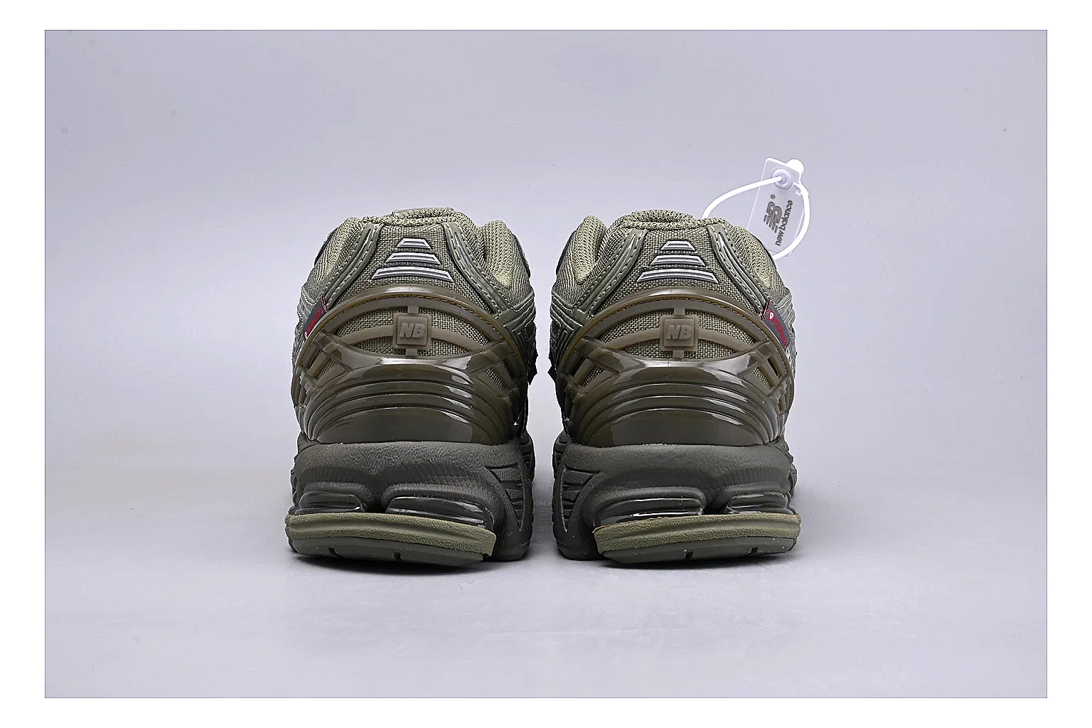 New Balance 1906R Olive Grey Sheetbase record image with grey olive 1906r runner with mixed upper and runner shape thumbnail 3