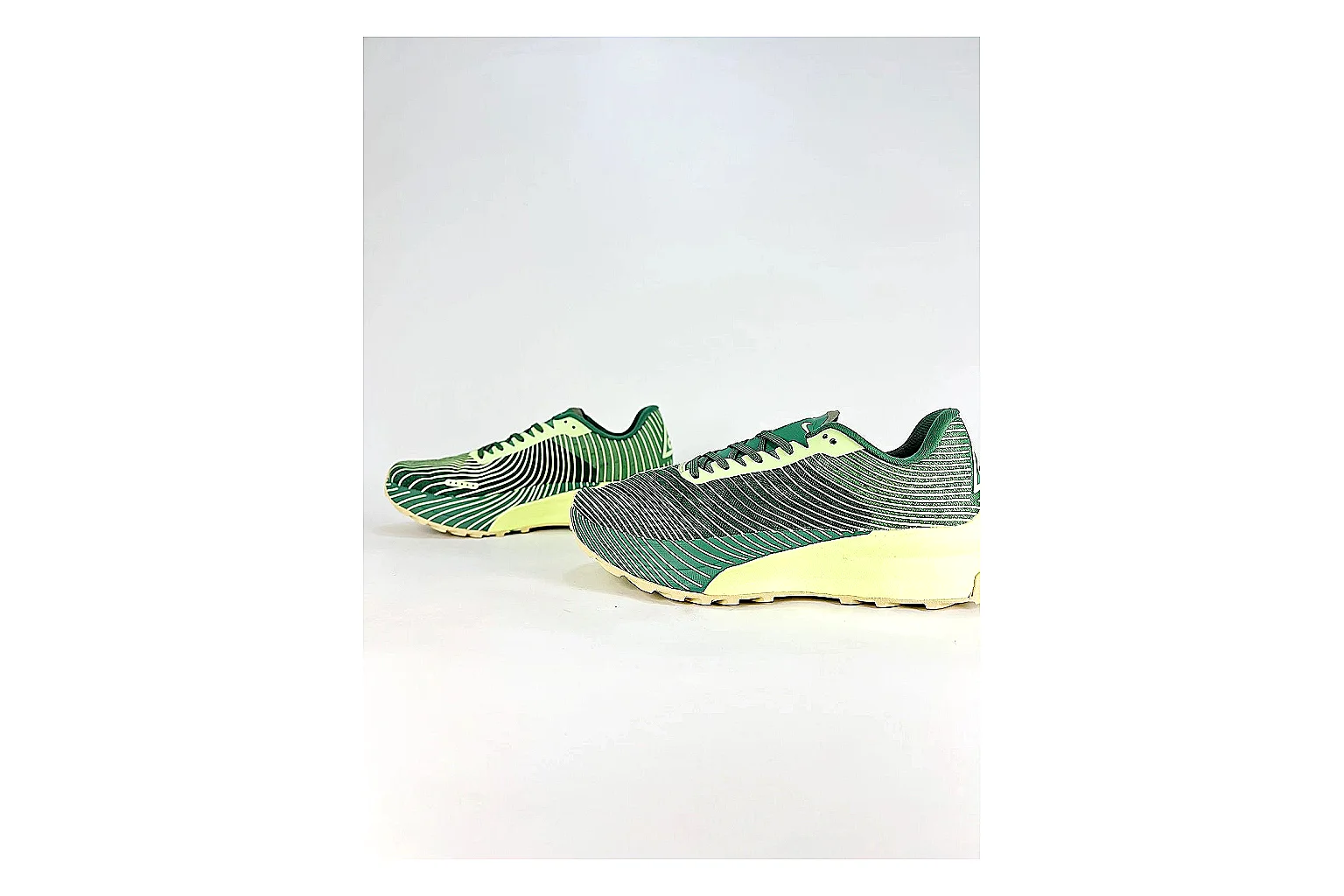 Nike ACG Ultra Green Lime Sneakers spreadsheet record image with green lime outdoor sneakers with textile texture, side-profile shape, upper panel lines, and outsole detail thumbnail 5