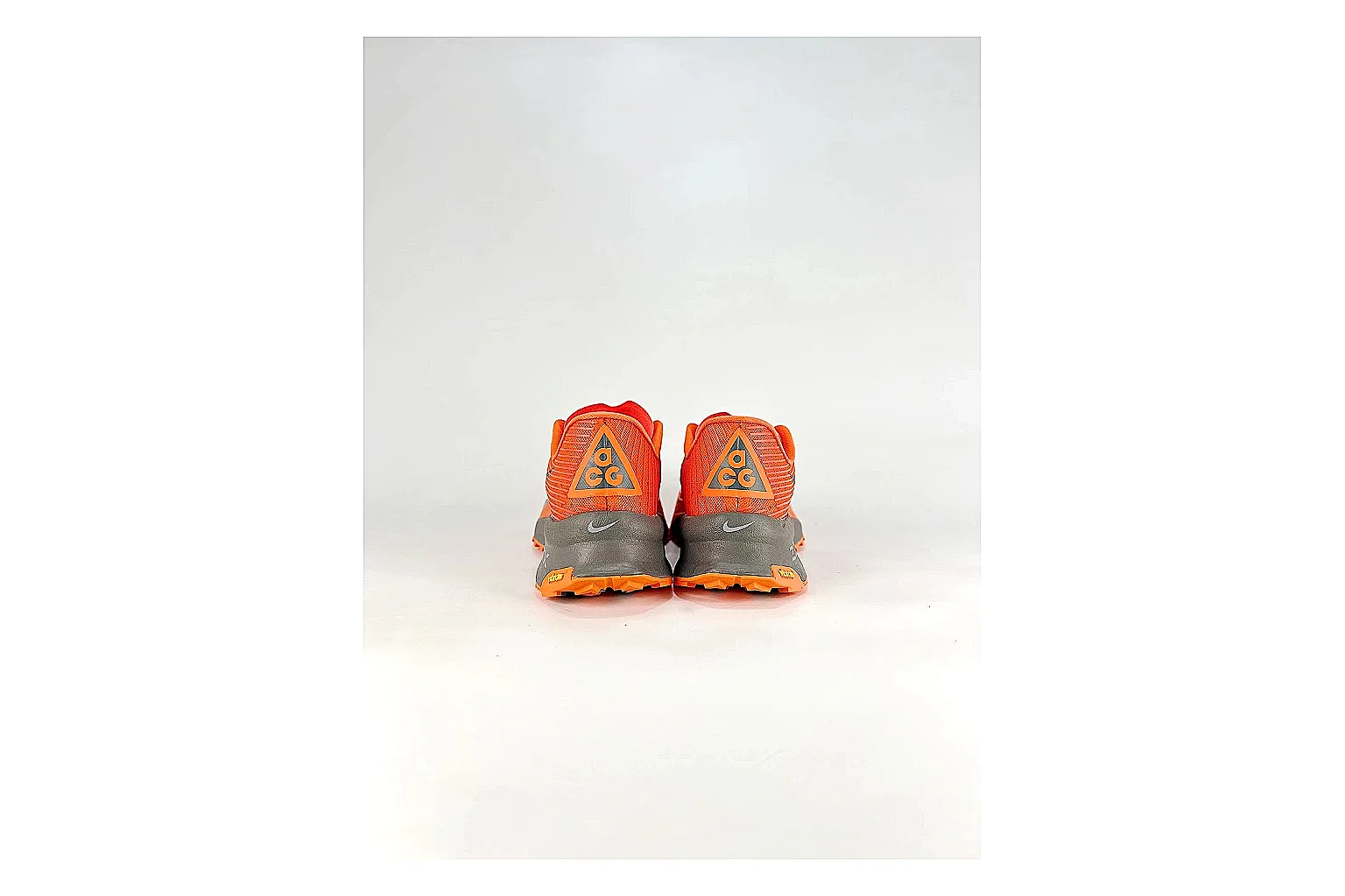 Nike ACG Ultra Orange Gray Sneakers spreadsheet record image with orange gray outdoor sneakers with textile texture, side-profile shape, upper panel lines, and outsole detail thumbnail 3