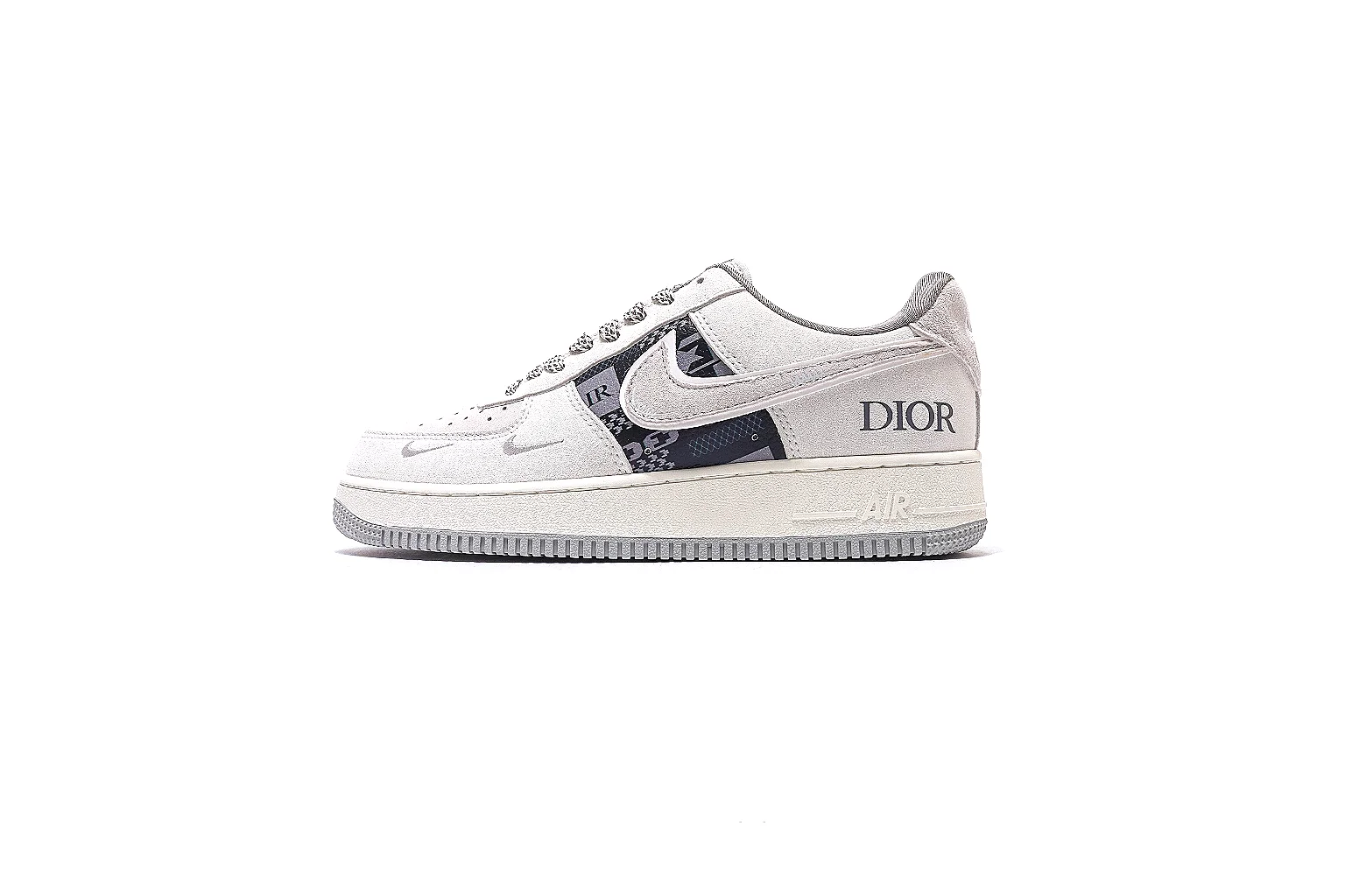 kakosheetbase.com Nike Air Force 1 White Black Text 9009 white-black low-top image thumbnail 2