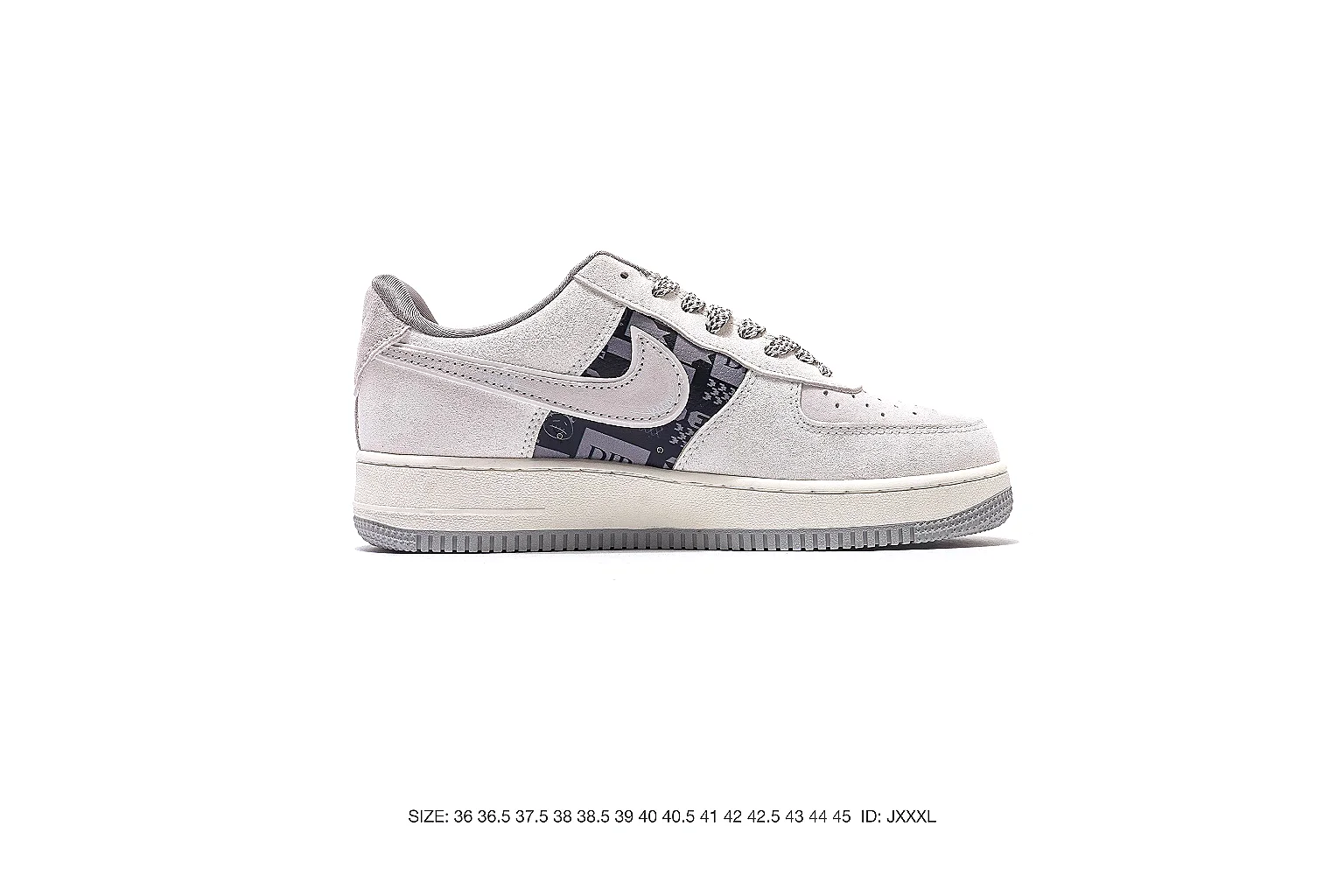 kakosheetbase.com Nike Air Force 1 White Black Text 9009 white-black low-top image thumbnail 3