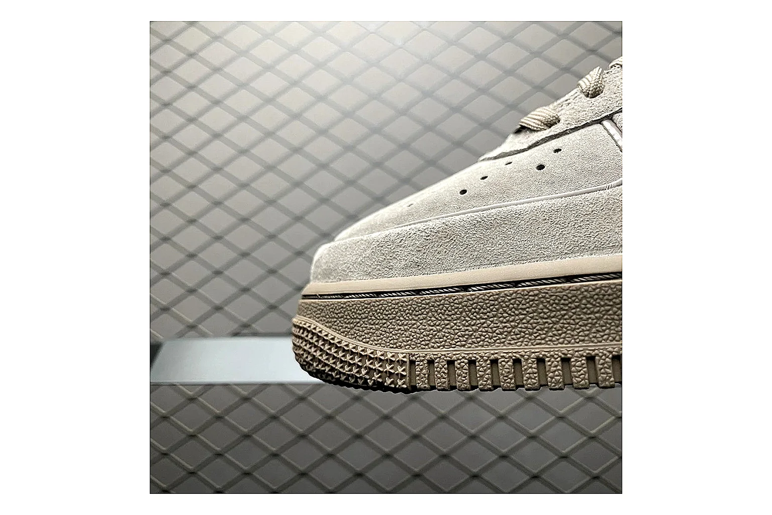 Nike Air Force 1 White Silver Sheetbase record image with white silver air force 1 low-top with mixed upper and low top shape thumbnail 5