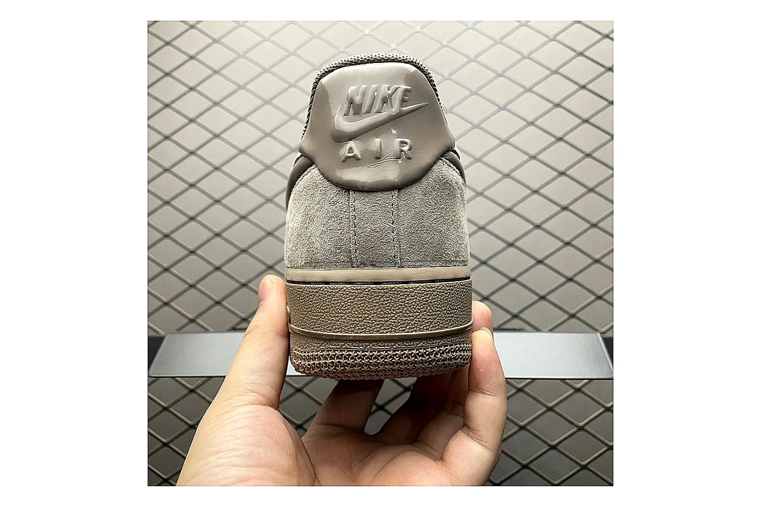 Nike Air Force 1 White Silver Sheetbase record image with white silver air force 1 low-top with mixed upper and low top shape thumbnail 6