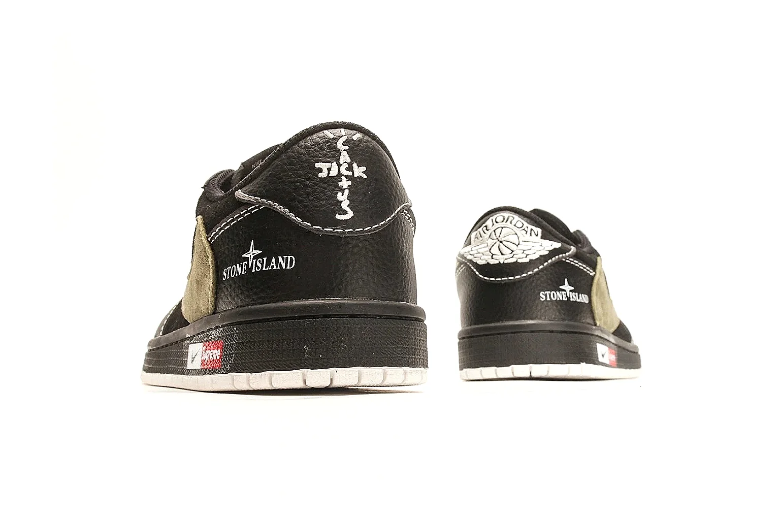 Nike Air Court Connect Black Olive Low Top spreadsheet record photo showing black low-top upper, olive Swoosh, white laces, side text graphics, and red accent details thumbnail 3