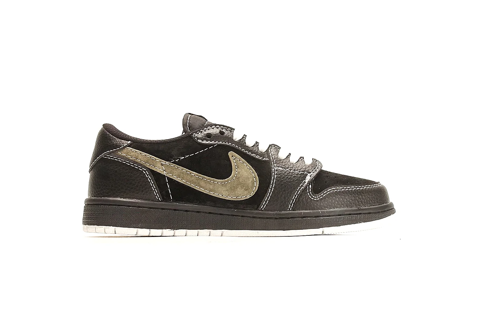 Nike Air Court Connect Black Olive Low Top spreadsheet record photo showing black low-top upper, olive Swoosh, white laces, side text graphics, and red accent details thumbnail 6