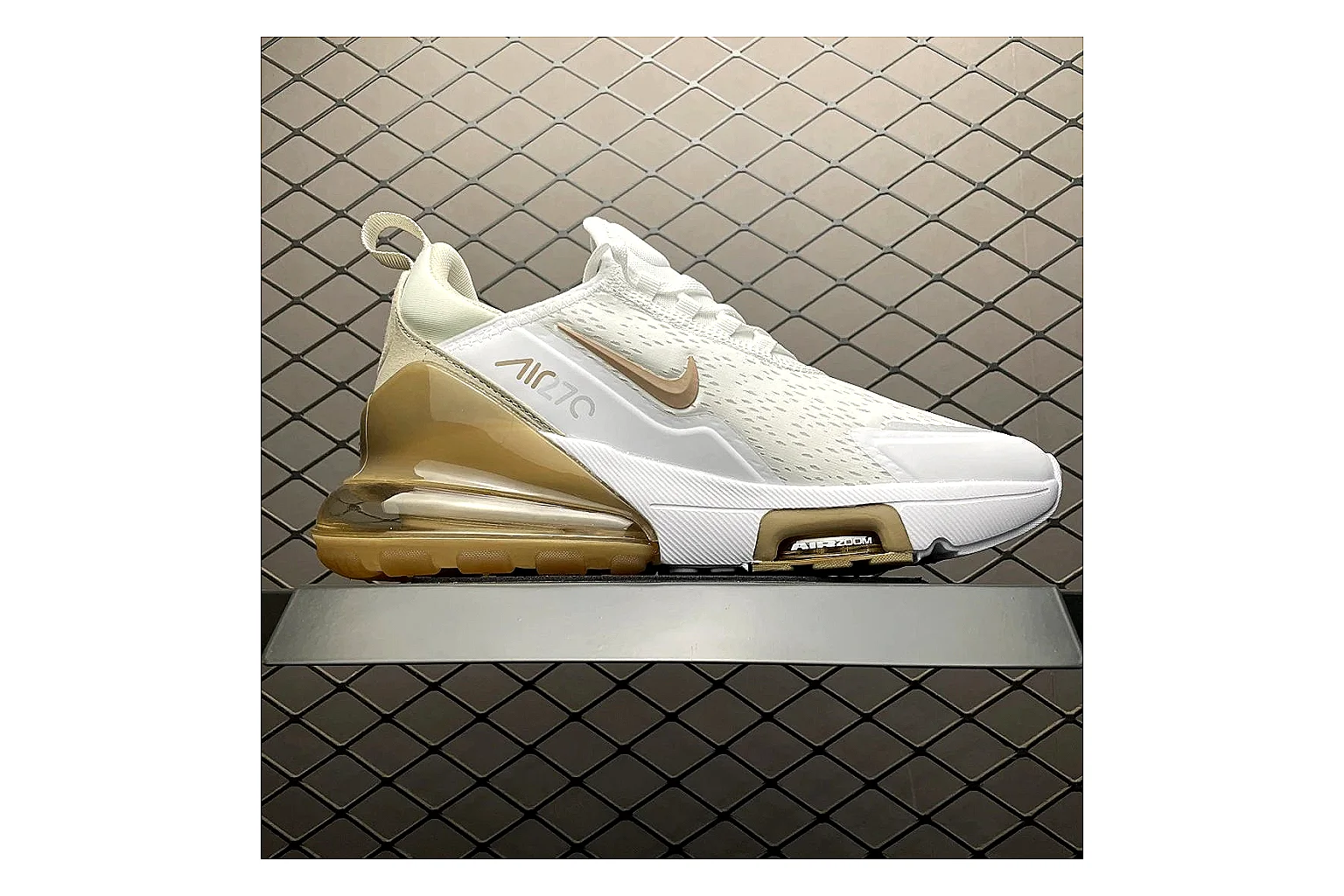 Nike Air Max DN White Gold Sneaker Sheetbase record image with white gold air max dn sneaker with mixed upper and low top shape thumbnail 2