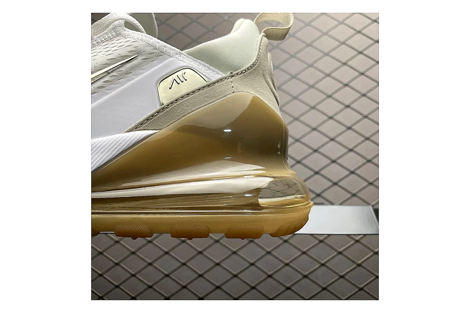 Nike Air Max DN White Gold Sneaker Sheetbase record image with white gold air max dn sneaker with mixed upper and low top shape thumbnail 3