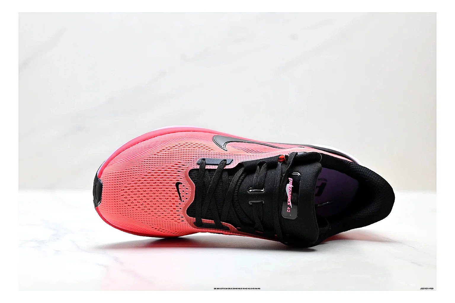 Nike Air Zoom Pegasus Pink Black Sneakers spreadsheet record image with pink black running sneakers with mesh texture, side-profile shape, upper panel lines, and outsole detail thumbnail 2