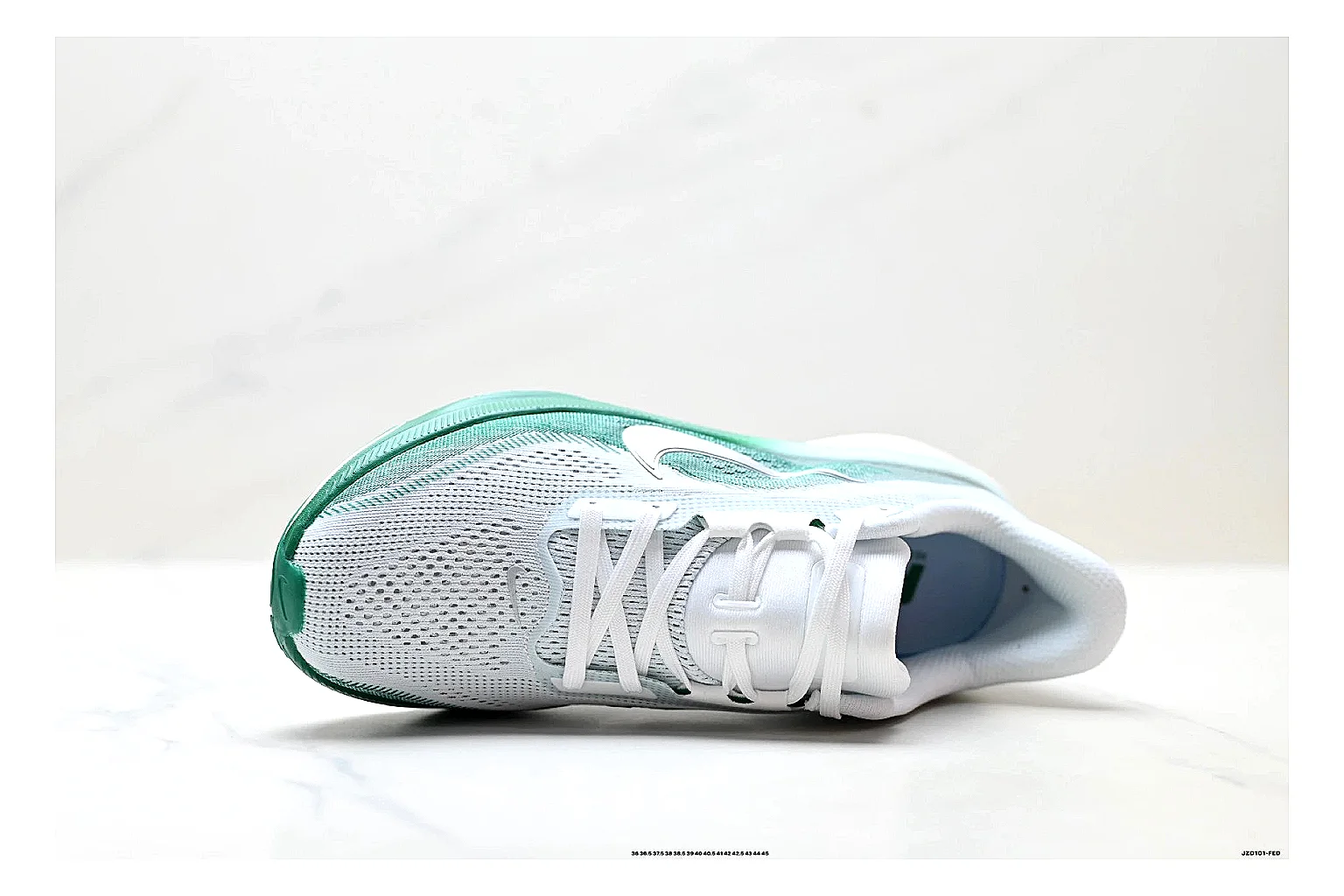 Nike Air Zoom Pegasus White Green Sneakers spreadsheet record image with white green running sneakers with mesh texture, side-profile shape, upper panel lines, and outsole detail thumbnail 2