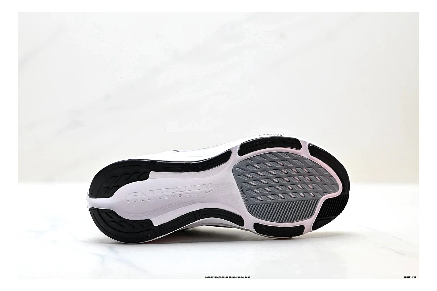 Nike Air Zoom Pegasus White Pink Sneakers spreadsheet record image with white pink running sneakers with mesh texture, side-profile shape, upper panel lines, and outsole detail