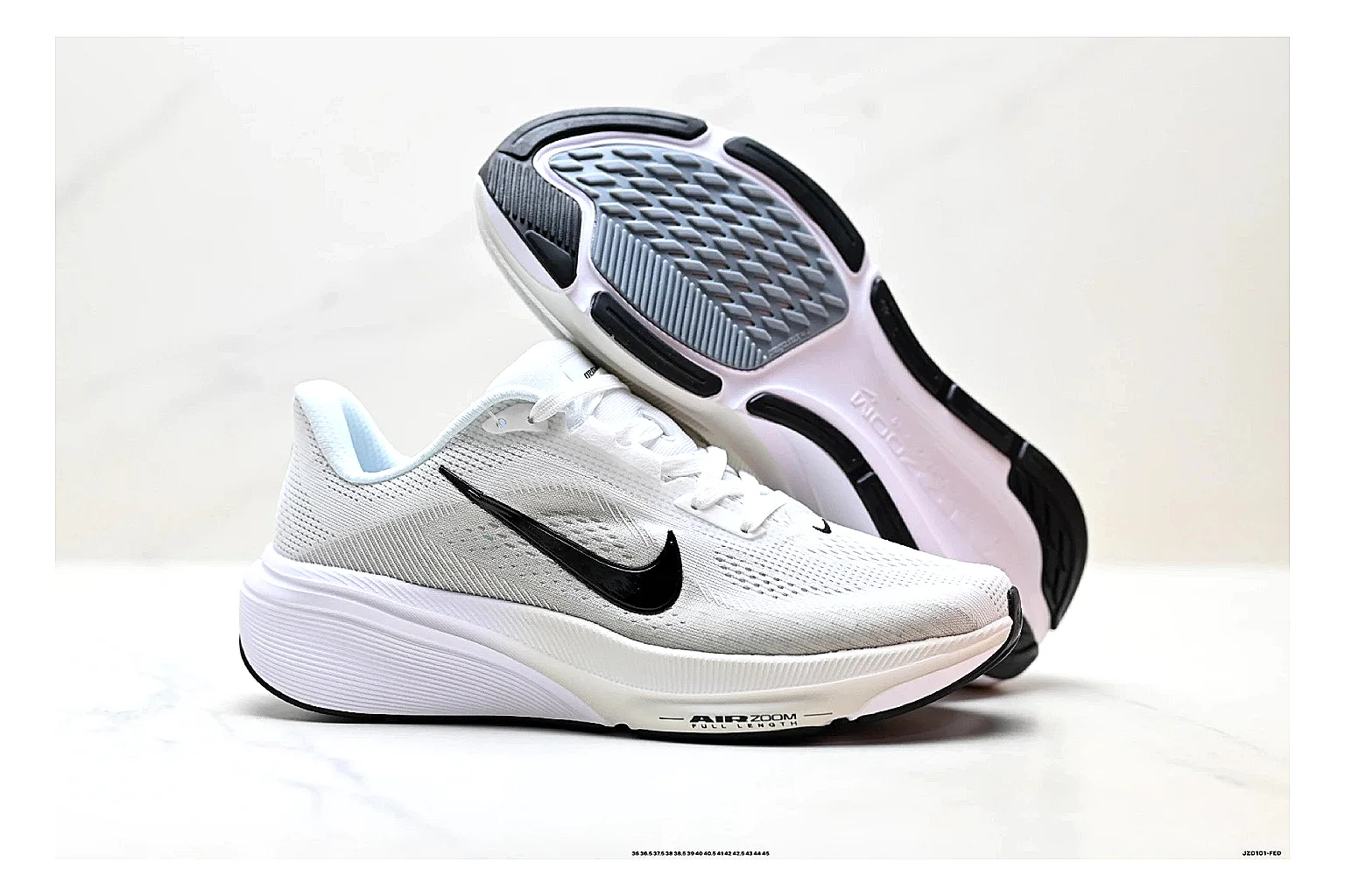 Nike Air Zoom Pegasus White Pink Sneakers spreadsheet record image with white pink running sneakers with mesh texture, side-profile shape, upper panel lines, and outsole detail thumbnail 5