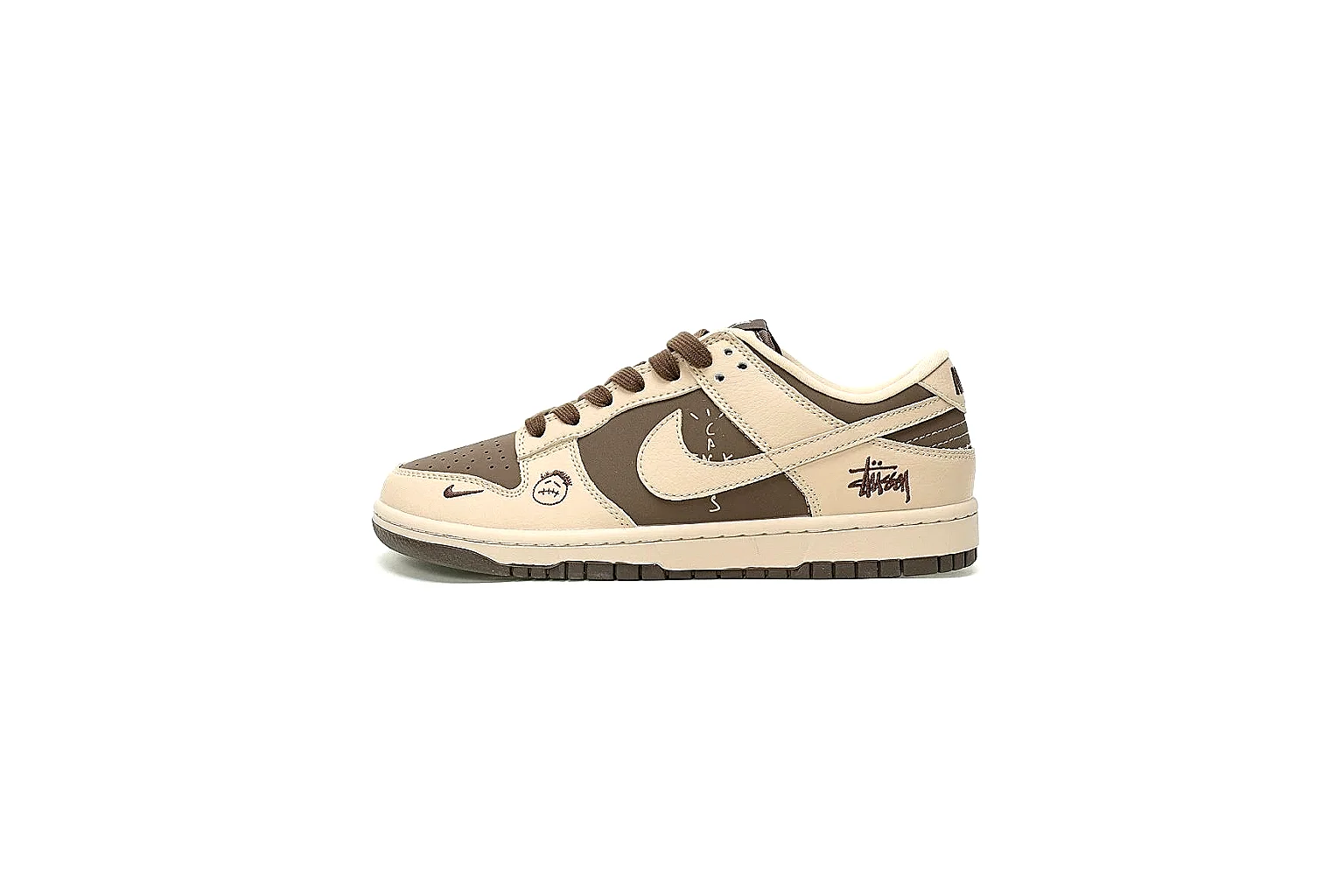 Kako Sheetbase record image for Nike Beige Brown Low Court Sneaker