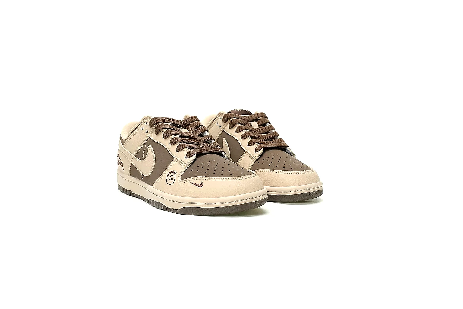 Kako Sheetbase record image for Nike Beige Brown Low Court Sneaker thumbnail 4