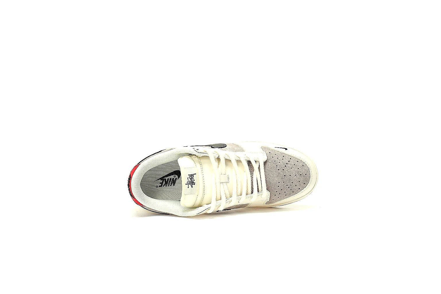 Kako Sheetbase record image for Nike Cream Black Low Court Sneaker thumbnail 3