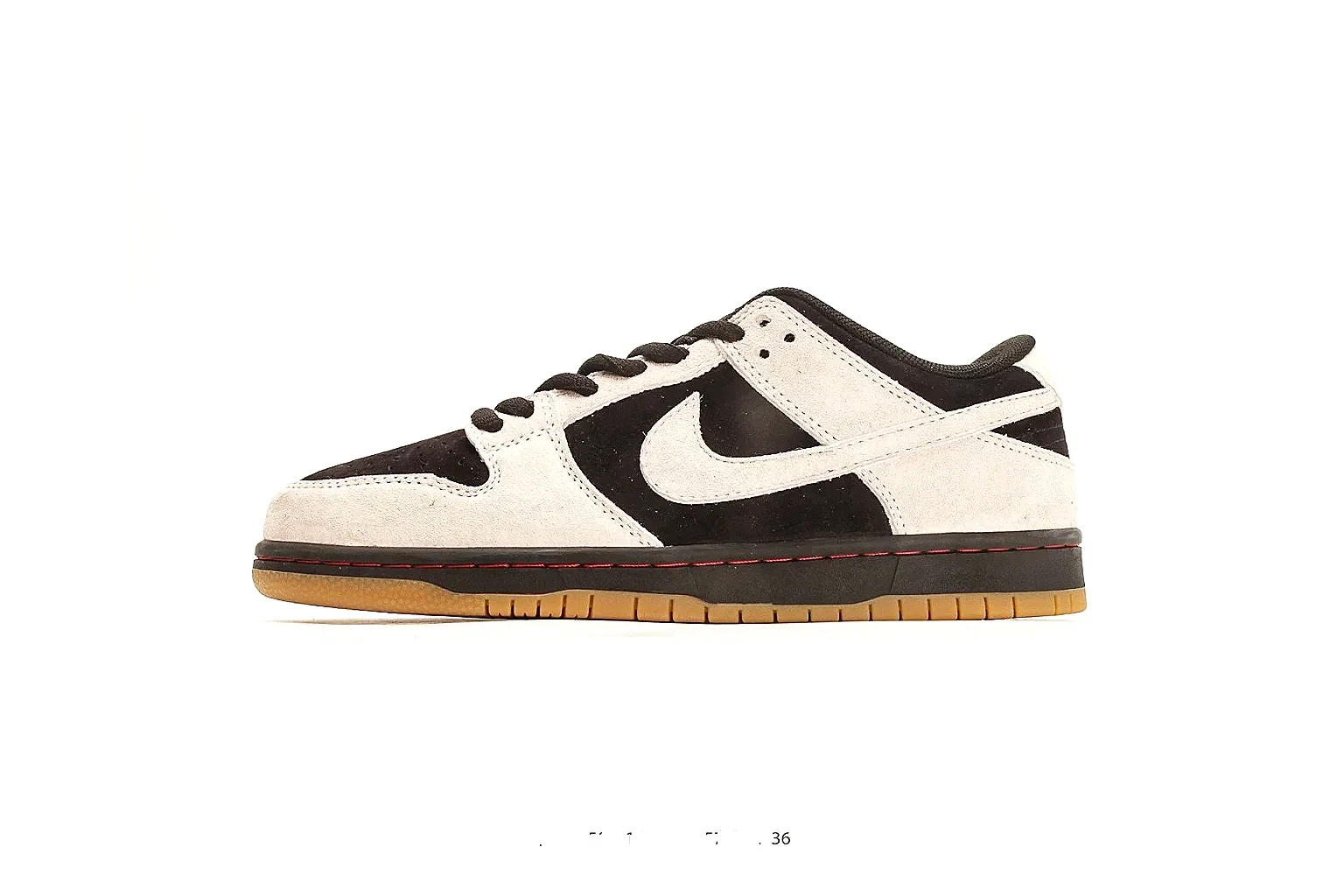 Nike Dunk Low Beige Black spreadsheet record photo showing beige and black leather panels, low Dunk shape, padded collar, and basketball-retro sole