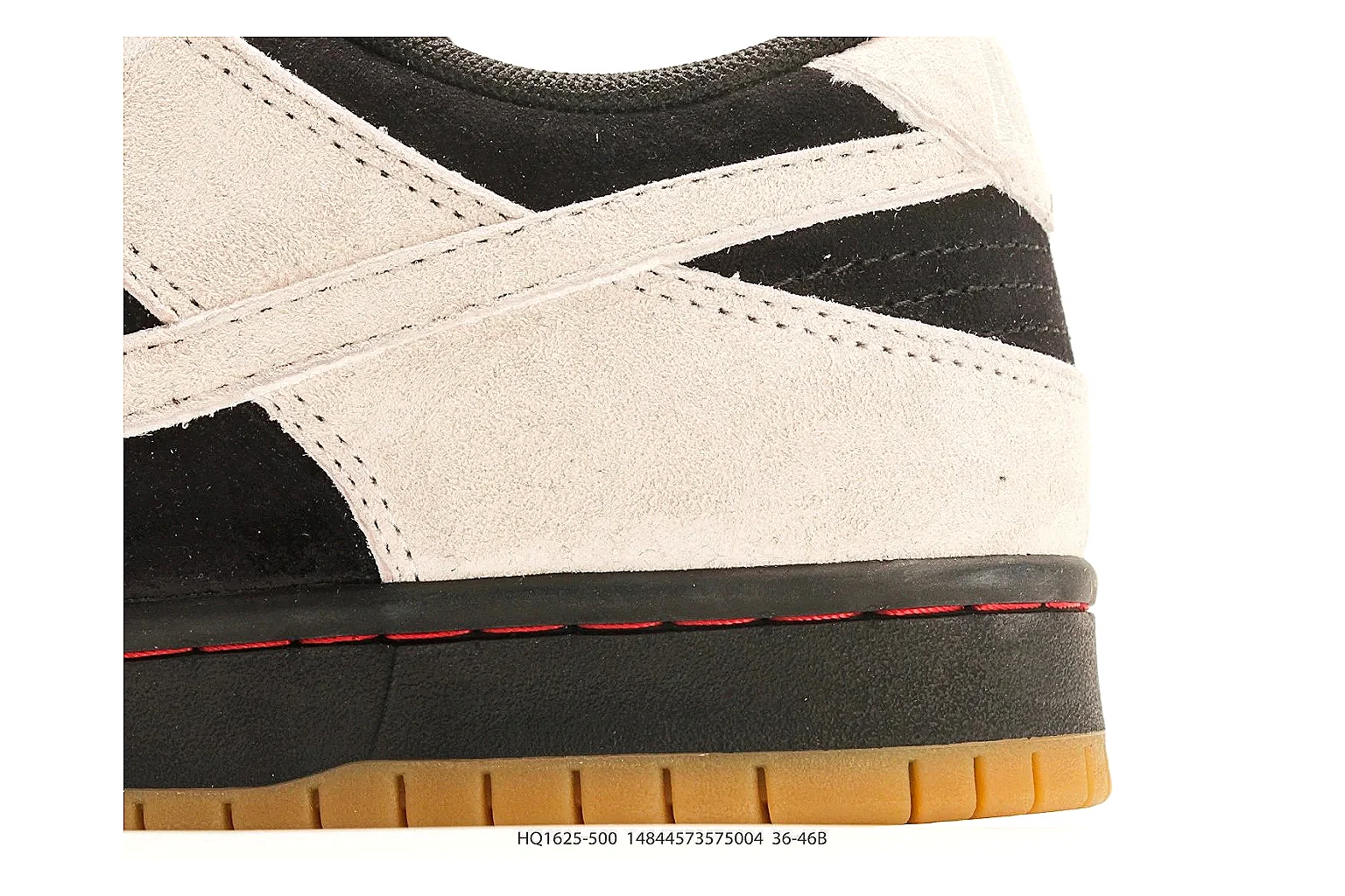 Nike Dunk Low Beige Black spreadsheet record photo showing beige and black leather panels, low Dunk shape, padded collar, and basketball-retro sole thumbnail 5