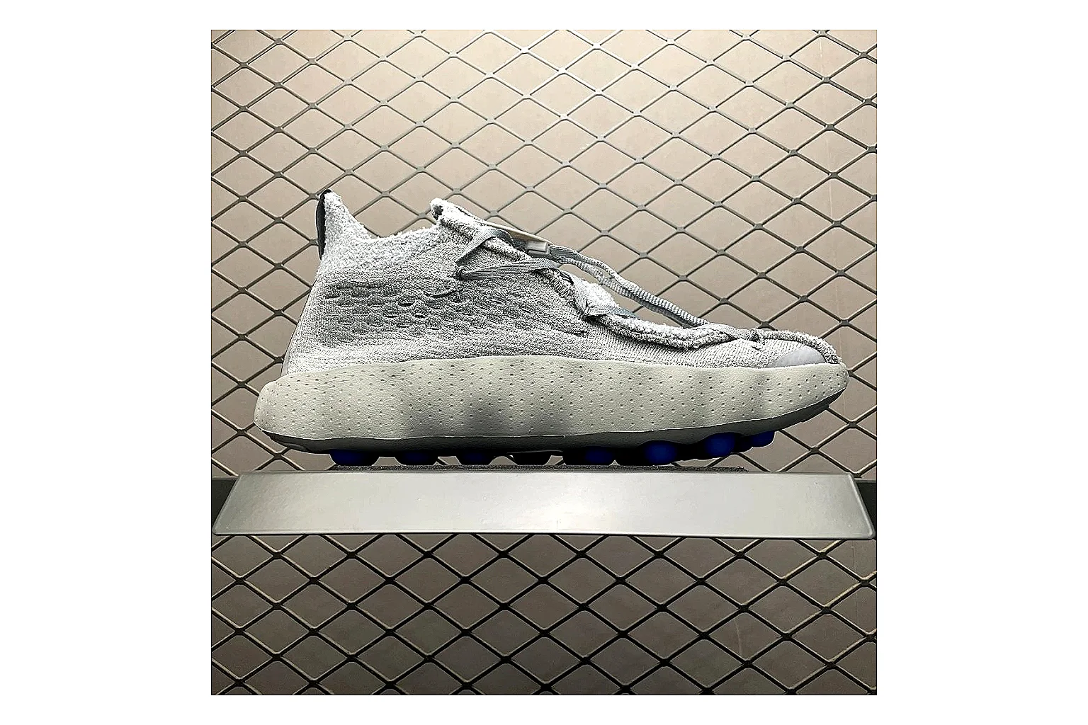 Nike Fragment Waffle Racer Grey Sheetbase record image with grey waffle racer runner with mixed upper and runner shape thumbnail 2