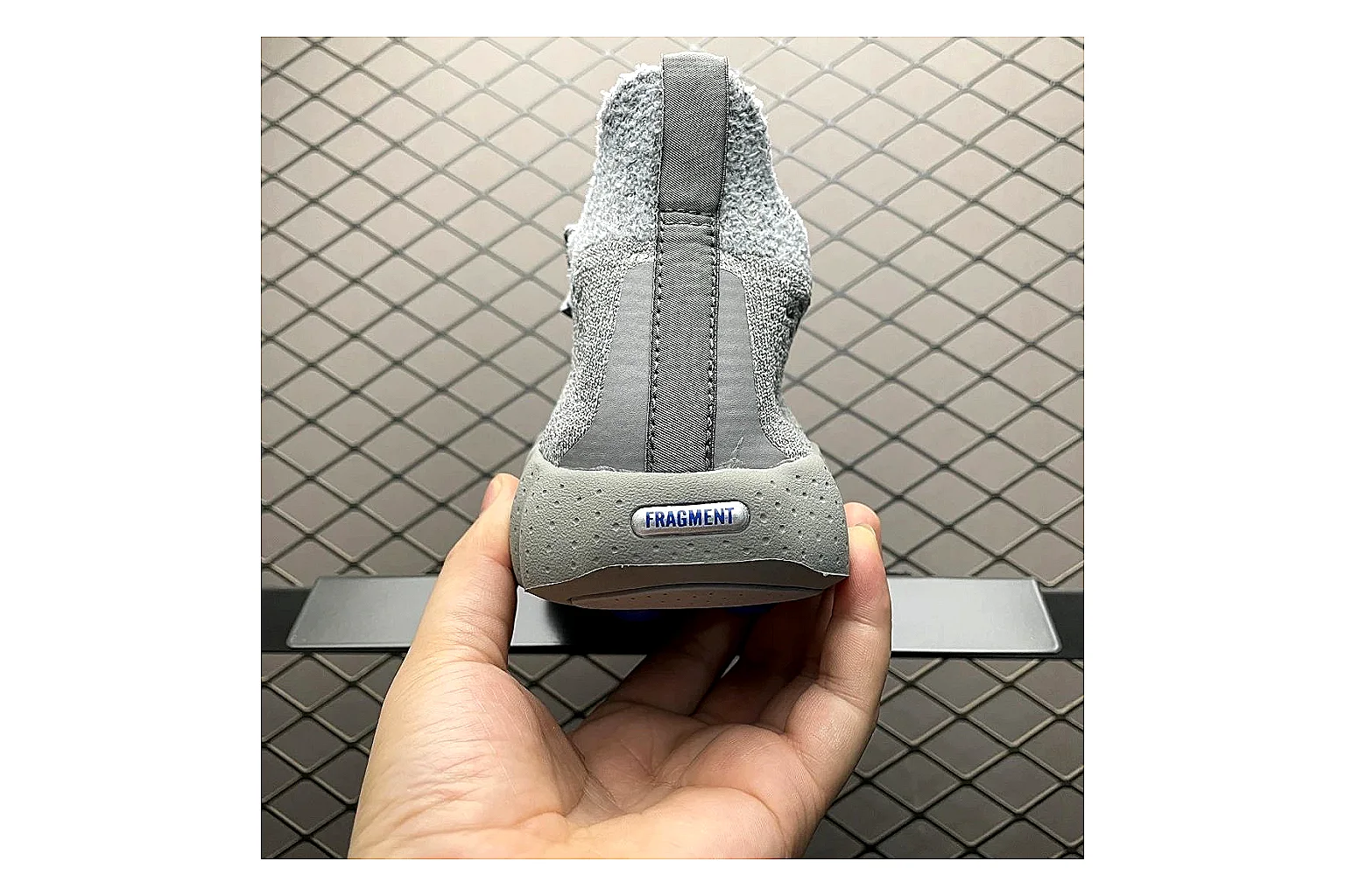 Nike Fragment Waffle Racer Grey Sheetbase record image with grey waffle racer runner with mixed upper and runner shape thumbnail 6