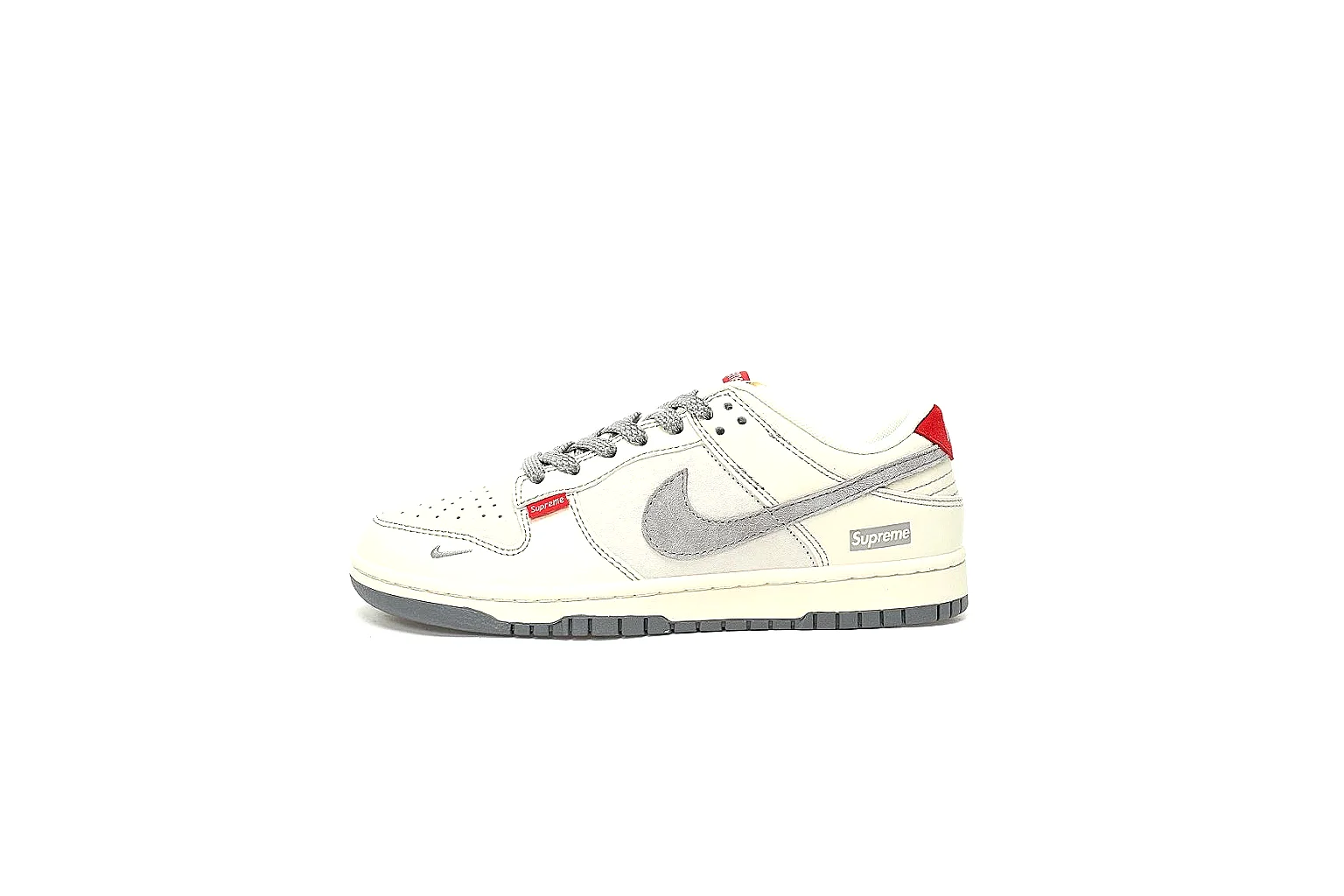 Kako Sheetbase record image for Nike Gray Red Low Court Sneaker