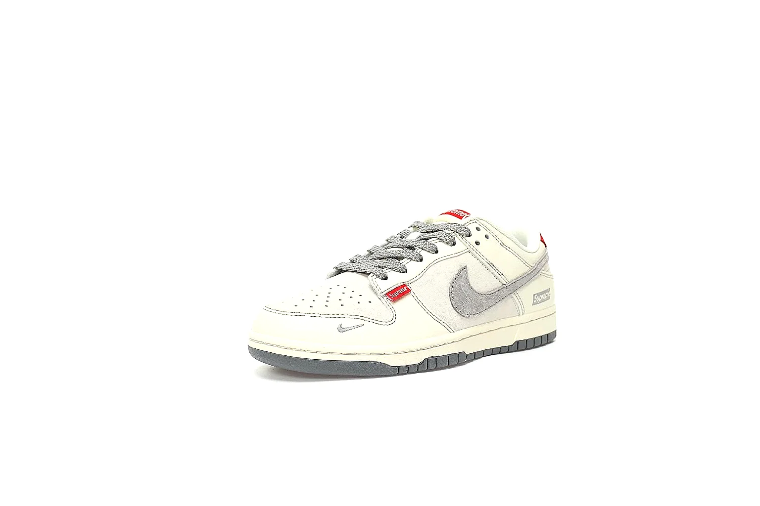 Kako Sheetbase record image for Nike Gray Red Low Court Sneaker thumbnail 6