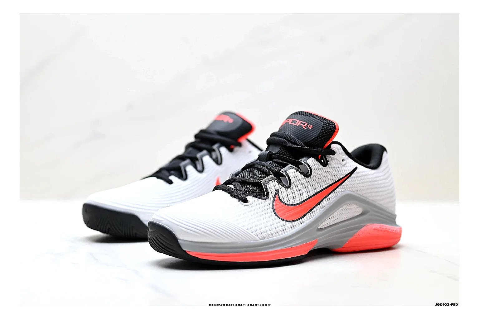 Nike Kd Trey White Red spreadsheet record photo showing white textile basketball upper, red accents, low modern court shape, and supportive sole thumbnail 4