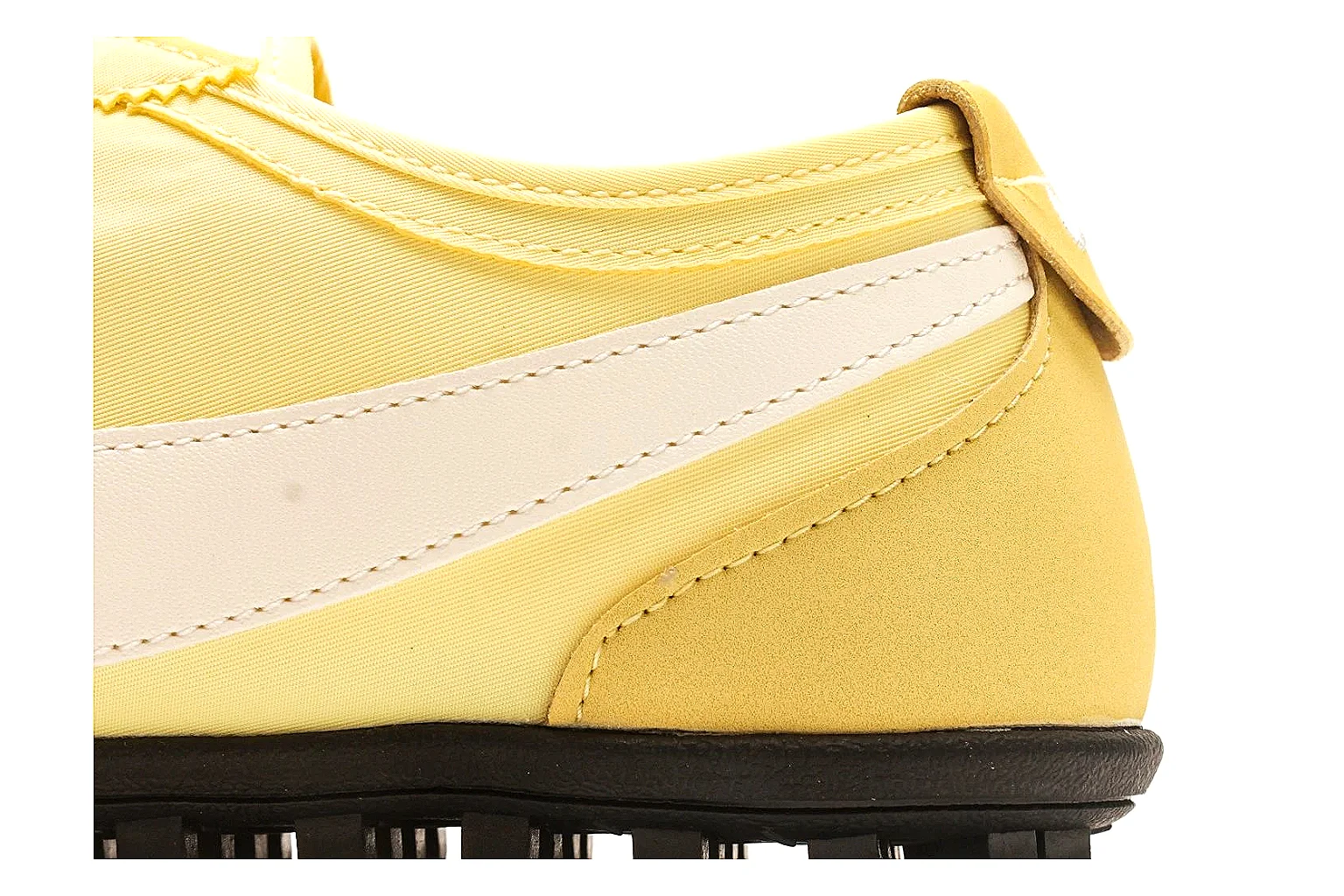 Nike Moon Yellow Retro Runner spreadsheet record photo showing yellow slim runner upper, white Swoosh, low retro profile, white midsole, and black waffle outsole thumbnail 5