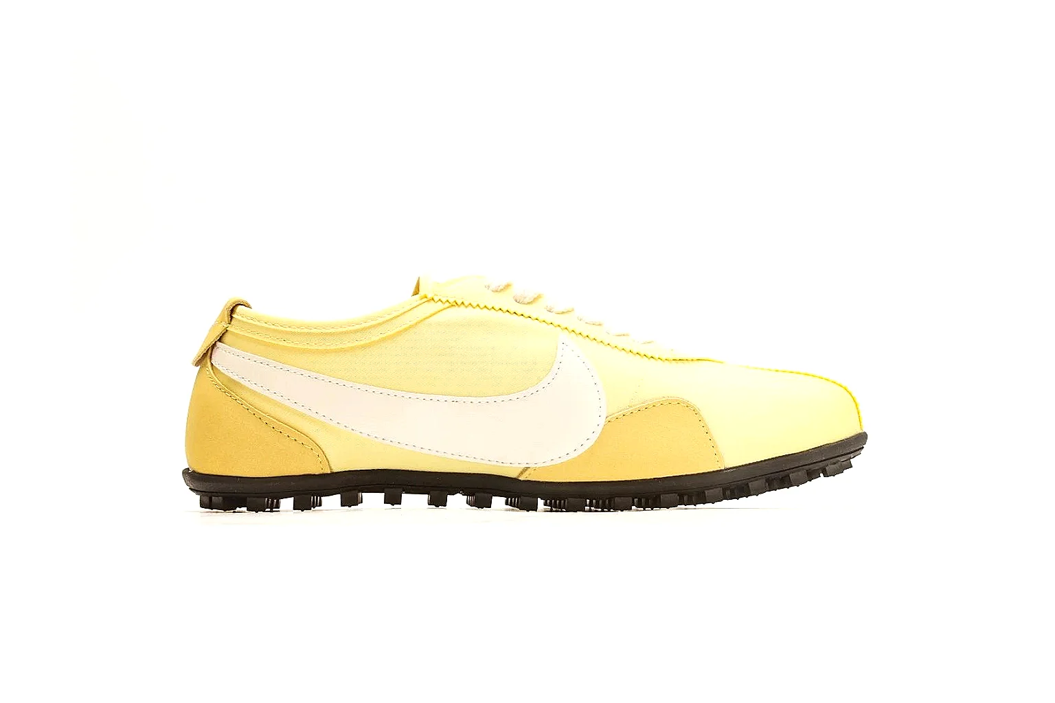 Nike Moon Yellow Retro Runner spreadsheet record photo showing yellow slim runner upper, white Swoosh, low retro profile, white midsole, and black waffle outsole thumbnail 6