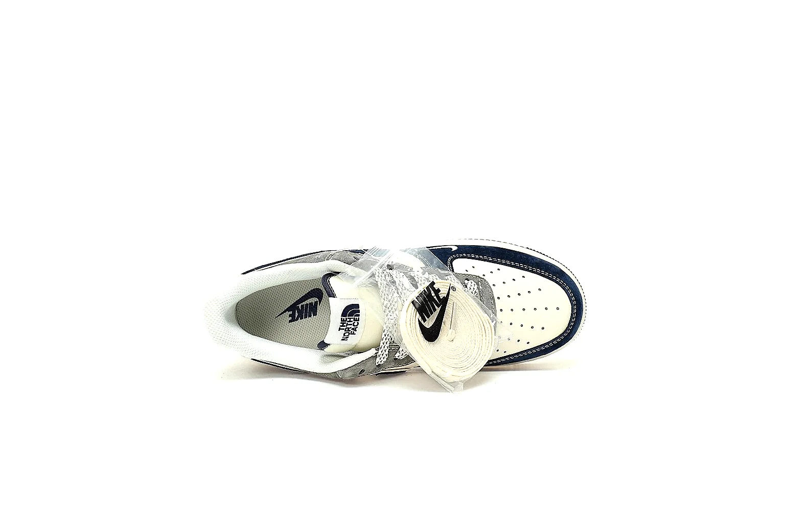 Kako Sheetbase record image for Nike Navy White Low Court Sneaker thumbnail 3