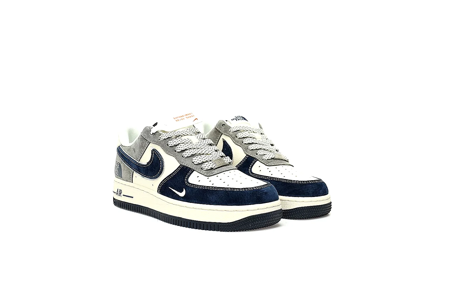 Kako Sheetbase record image for Nike Navy White Low Court Sneaker thumbnail 5