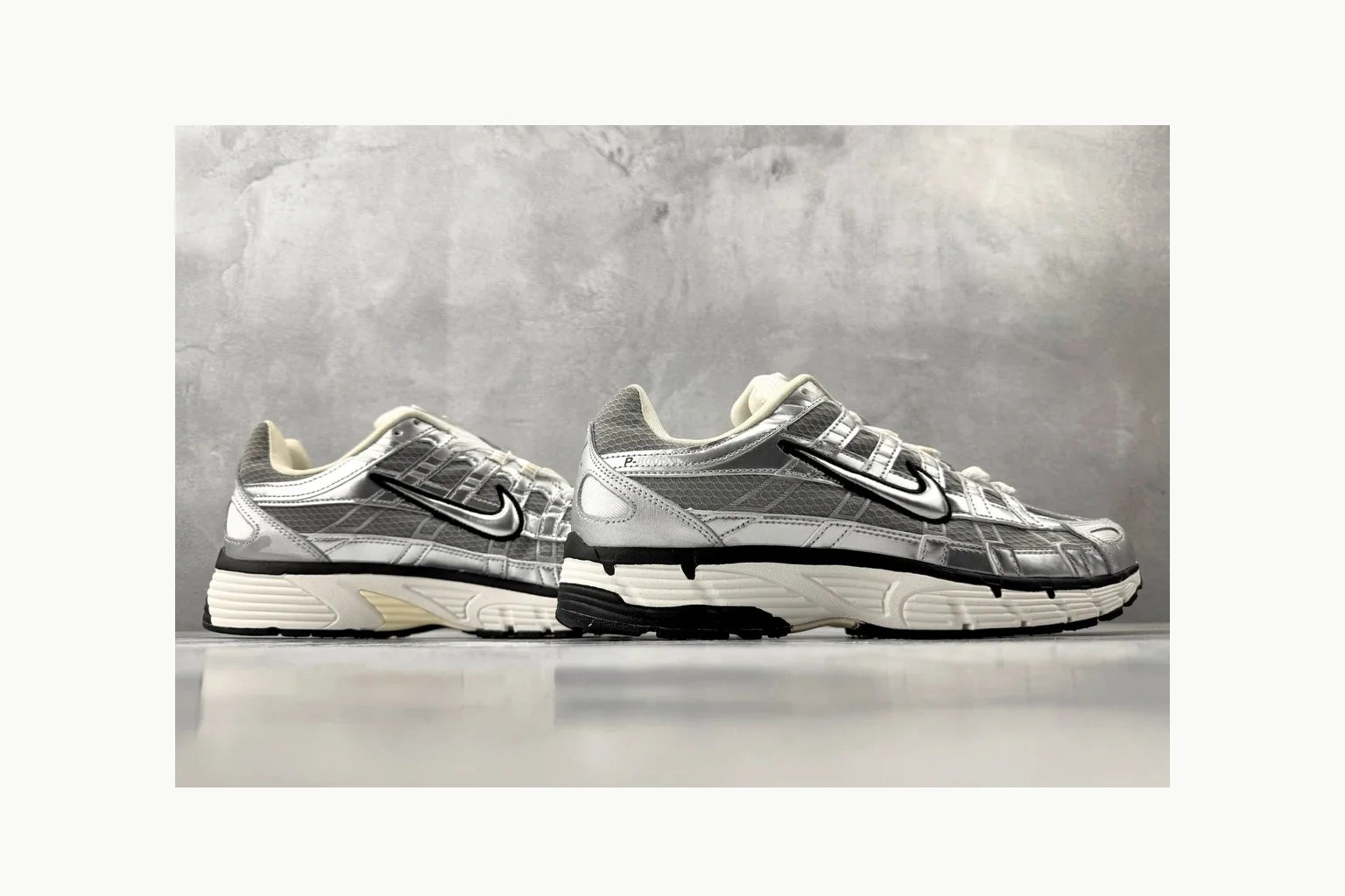 Nike P-6000 Silver Grey Sneaker Sheetbase record image with grey silver p-6000 runner with mixed upper and runner shape thumbnail 5