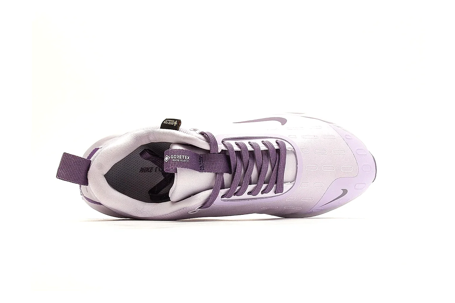 Nike ReactX GORE-TEX Lilac Sneakers spreadsheet record photo showing lilac textile upper, small Swoosh, heel pull tabs, cushioned ReactX-style sole, and weather-ready low profile thumbnail 2
